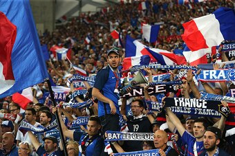 MARSEILLE, FRANCE - JULY 07:  France fans show their support during the UEFA Euro 2016 Semi Final match between Germany and France at Stade Velodrome on July 7, 2016 in Marseille, France.  (Photo by Matthew Ashton - AMA/Getty Images)