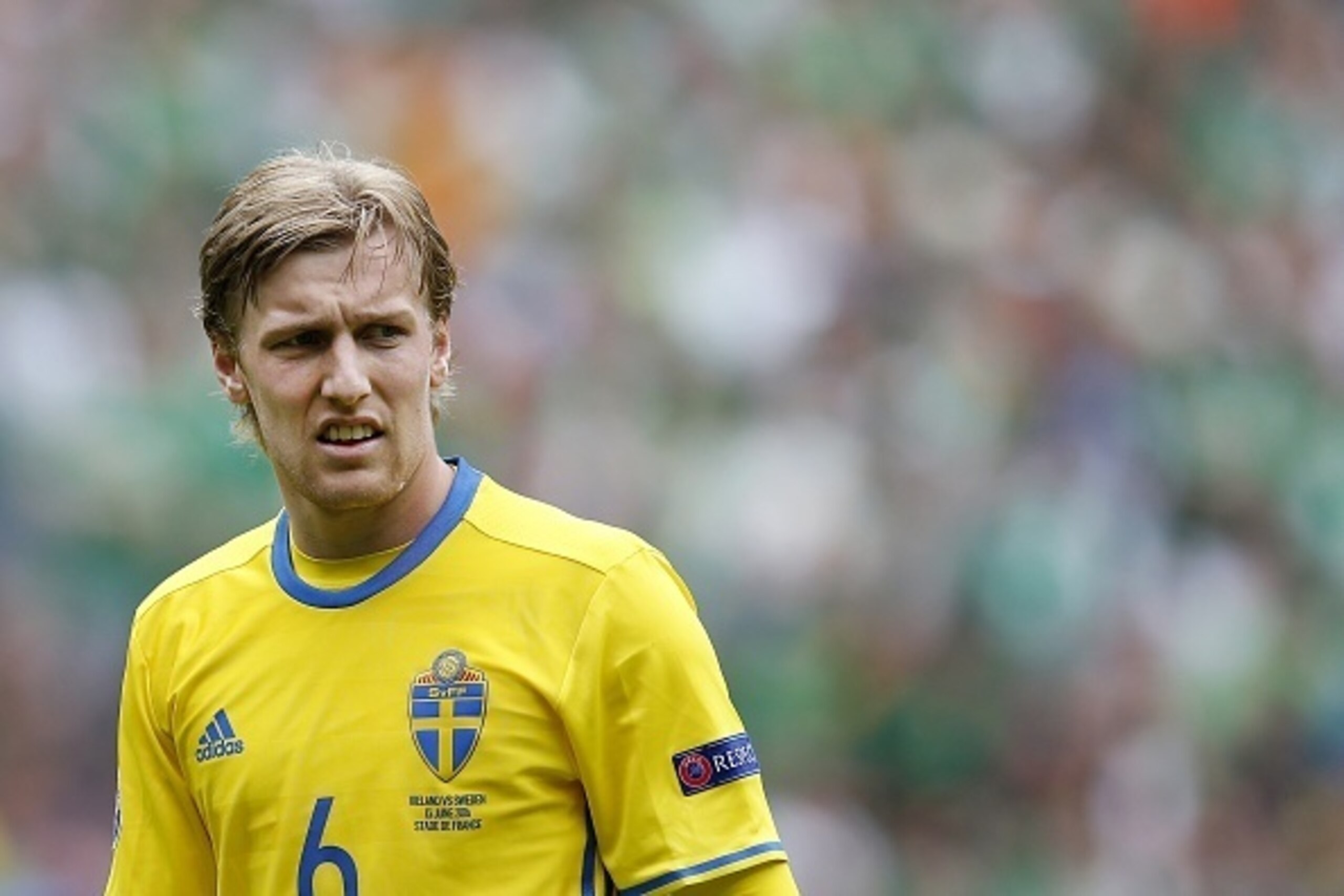 Emil Forsberg of Sweden during the UEFA EURO 2016 Group E group stage match between Republic of Ireland and Sweden at the Stade de France on june 13, 2016 in Paris, France.(Photo by VI Images via Getty Images)