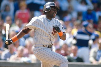 CHICAGO, IL - CIRCA 1988:  Tony Gwynn #19 of the San Diego Padres bats against the Chicago Cubs during an Major League Baseball game circa 1988 at Wrigley Field in Chicago, Illinois. Gwynn played for the Padres  from 1982-01. (Photo by Focus on Sport/Gett