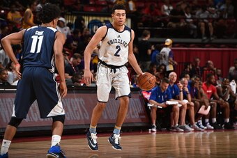 LAS VEGAS, NV - JULY 8:  Wade Baldwin IV #2 of Memphis Grizzlies handles the ball against the NBA D-League Select during the 2016 NBA Las Vegas Summer League game on July 8, 2016 at the Thomas & Mack Center in Las Vegas, Nevada. NOTE TO USER: User express