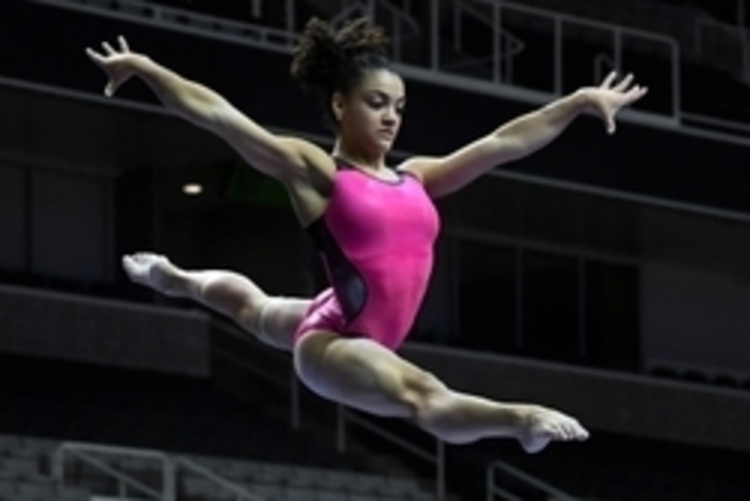 Jul 7, 2016; San Jose, CA, USA; Laurie Hernandez, from Old Bridge, NJ, works out on the balance beam during the women's gymnastics U.S. Olympic team trials training at SAP Center at San Jose. Mandatory Credit: Robert Hanashiro-USA TODAY Sports