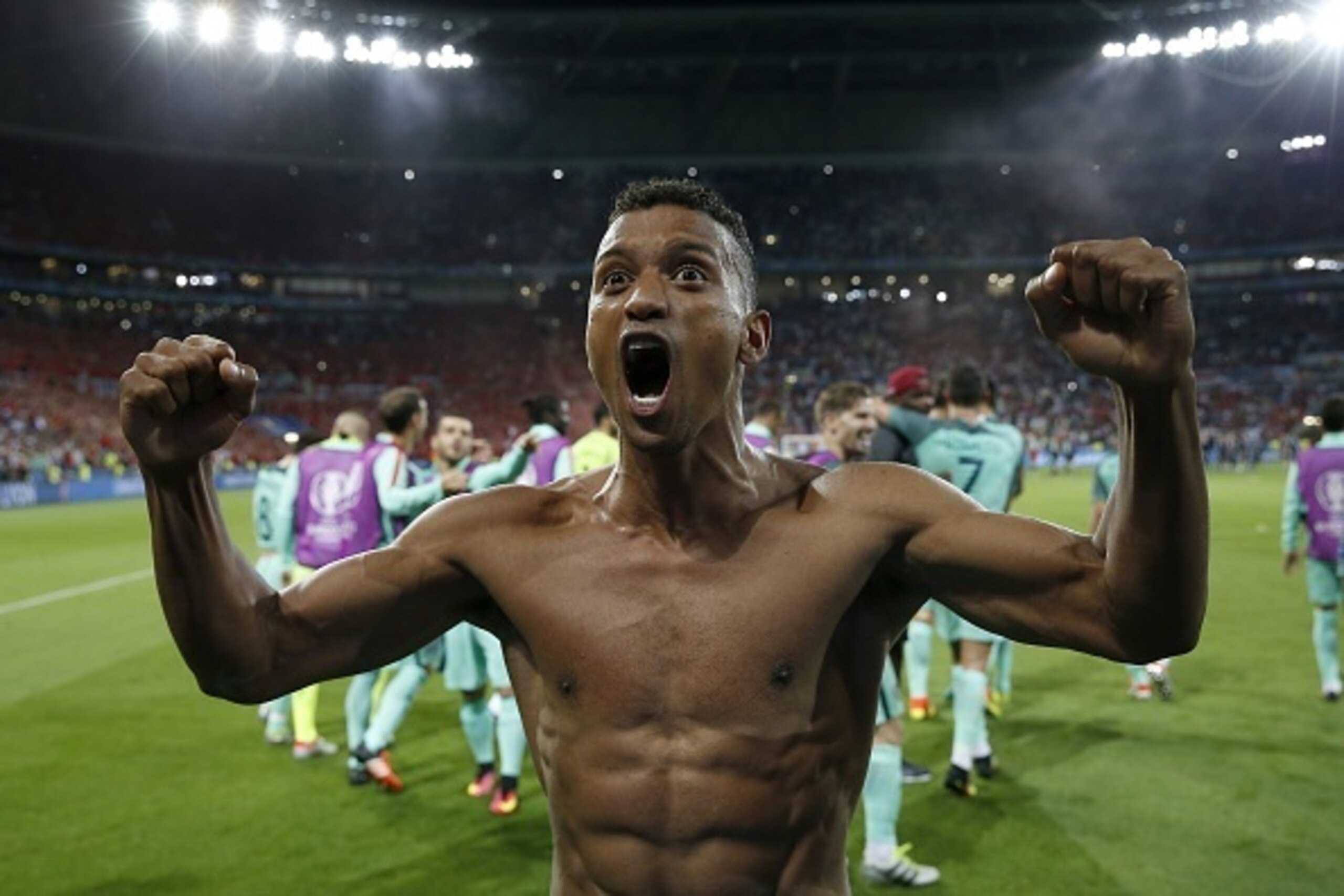 Nani of Portugal during the UEFA EURO semi-final match between Portugal and Wales on July 6, 2016 at the Stade de Lyon in Lyon, France.(Photo by VI Images via Getty Images)