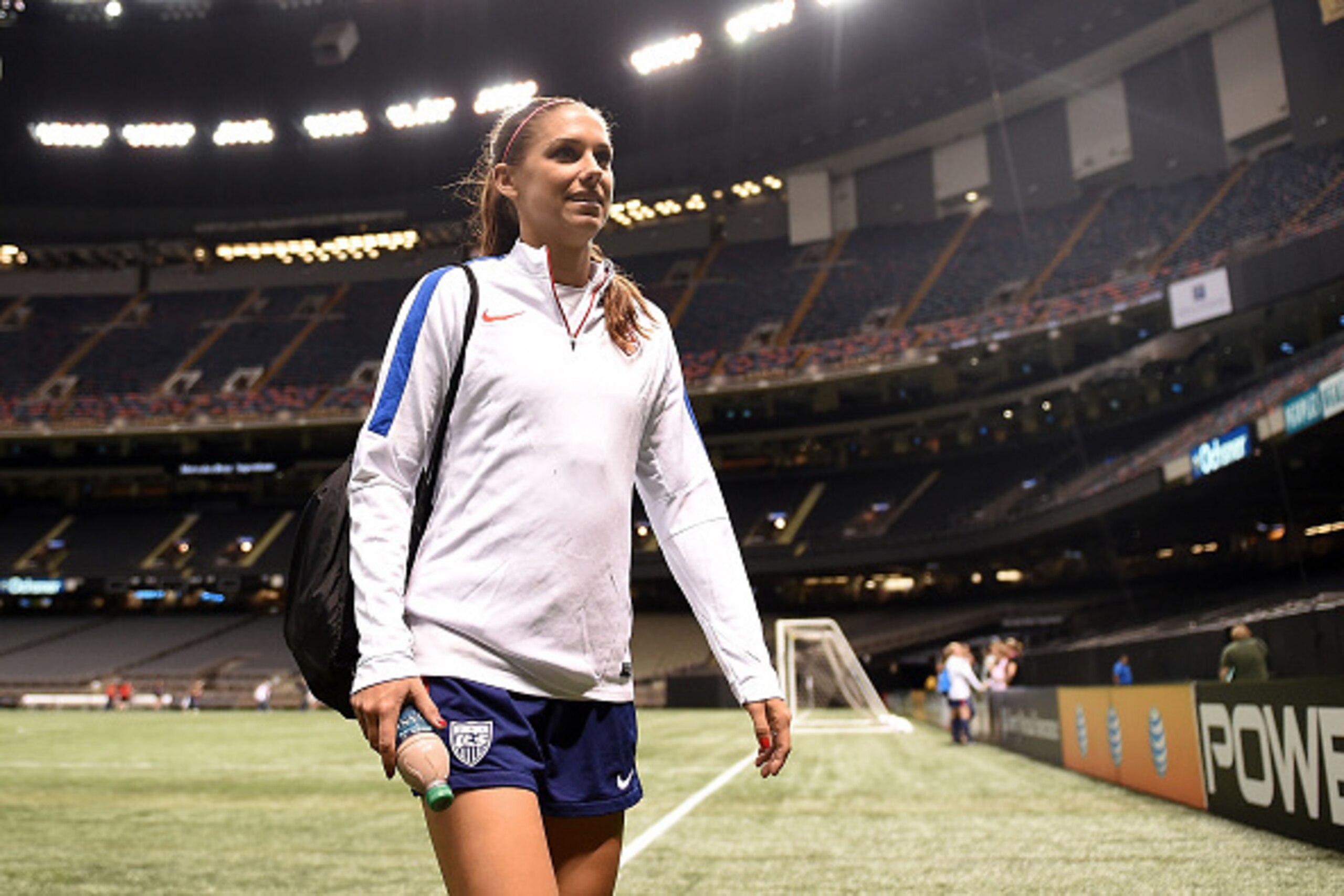 NEW ORLEANS, LA - DECEMBER 15: Alex Morgan #13 of the United States leaves the field following a training session held at the Mercedes-Benz Superdome on December 15, 2015 in New Orleans, Louisiana. (Photo by Stacy Revere/Getty Images) NEW ORLEANS, LA - DECEMBER 15: Alex Morgan #13 of the United States leaves the field following a training session held at the Mercedes-Benz Superdome on December 15, 2015 in New Orleans, Louisiana. (Photo by Stacy Revere/Getty Images)