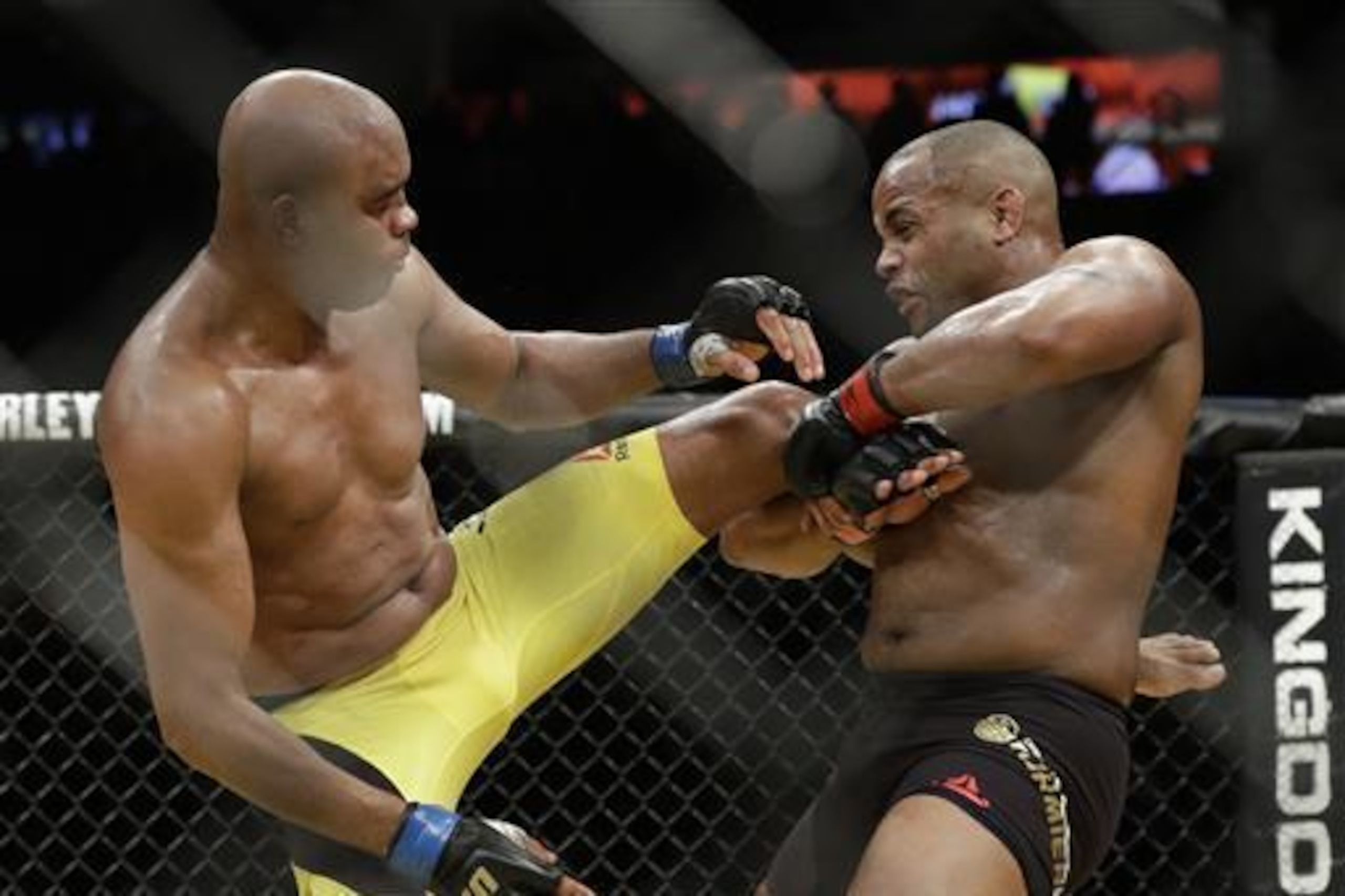 Cormier grapples with Silva at UFC 200.