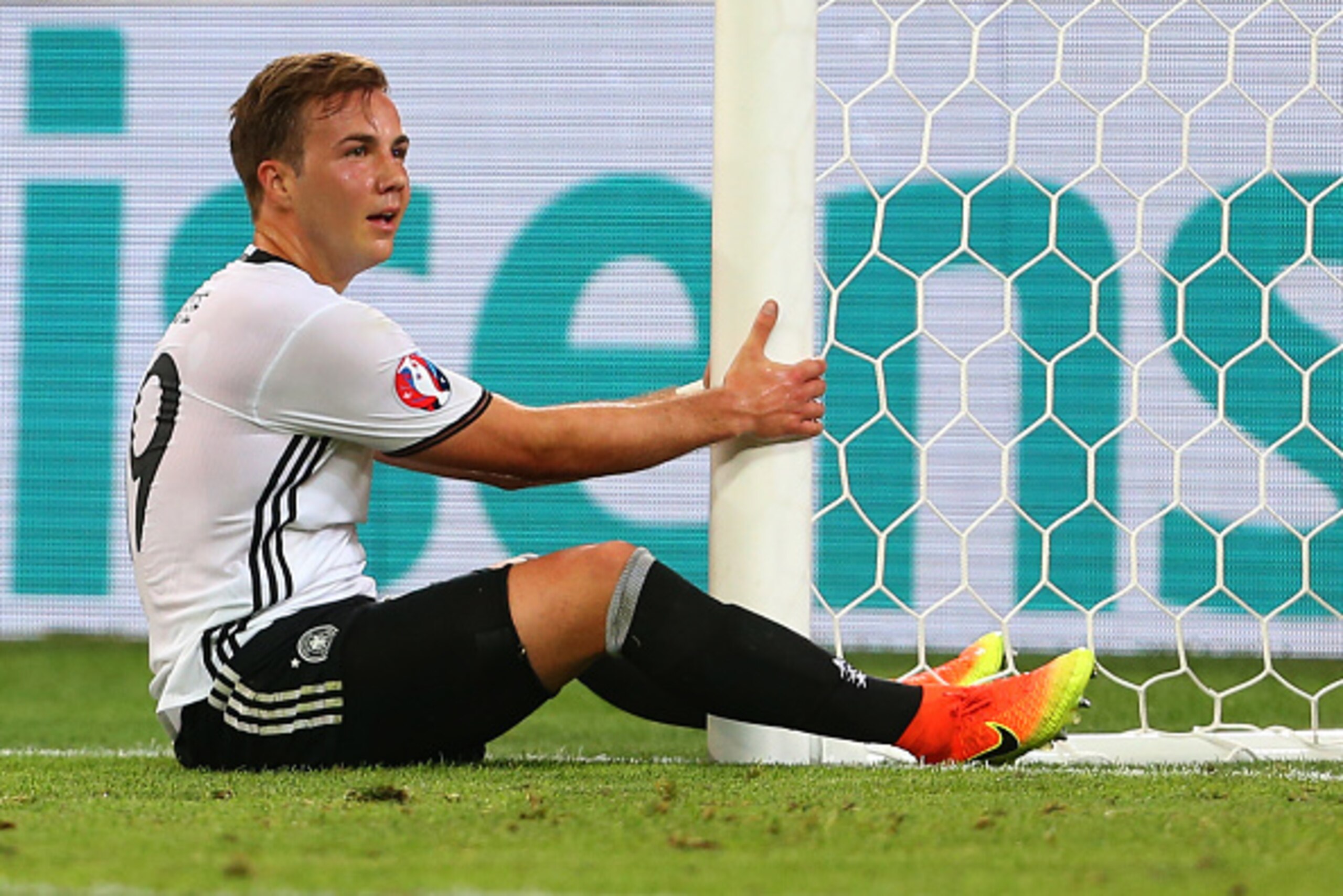 MARSEILLE, FRANCE - JULY 07: Mario Gotze of Germany sits on the pitch during the UEFA Euro 2016 semi final match between Germany and France at Stade Velodrome on July 7, 2016 in Marseille, France. (Photo by Catherine Ivill - AMA/Getty Images) MARSEILLE, FRANCE - JULY 07: Mario Gotze of Germany sits on the pitch during the UEFA Euro 2016 semi final match between Germany and France at Stade Velodrome on July 7, 2016 in Marseille, France. (Photo by Catherine Ivill - AMA/Getty Images)
