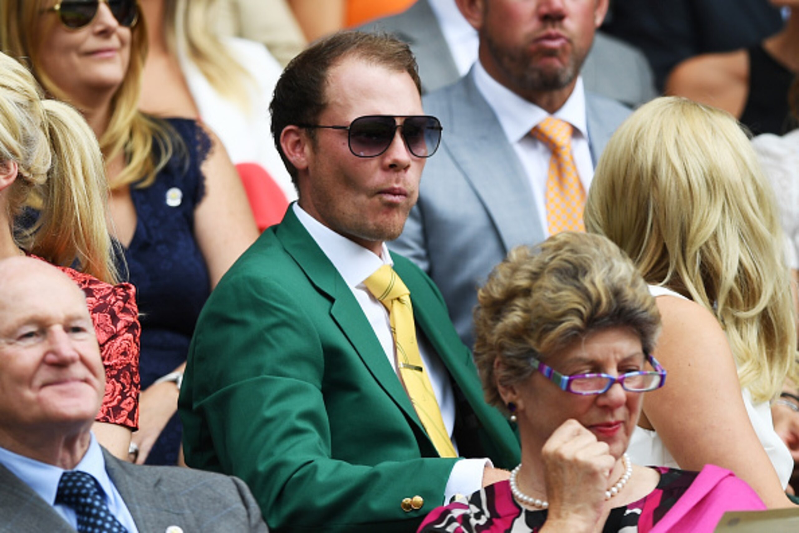 LONDON, ENGLAND - JULY 04:  Danny Willett watches on from in centre court on day seven of the Wimbledon Lawn Tennis Championships at the All England Lawn Tennis and Croquet Club on July 4, 2016 in London, England.  (Photo by Shaun Botterill/Getty Images)