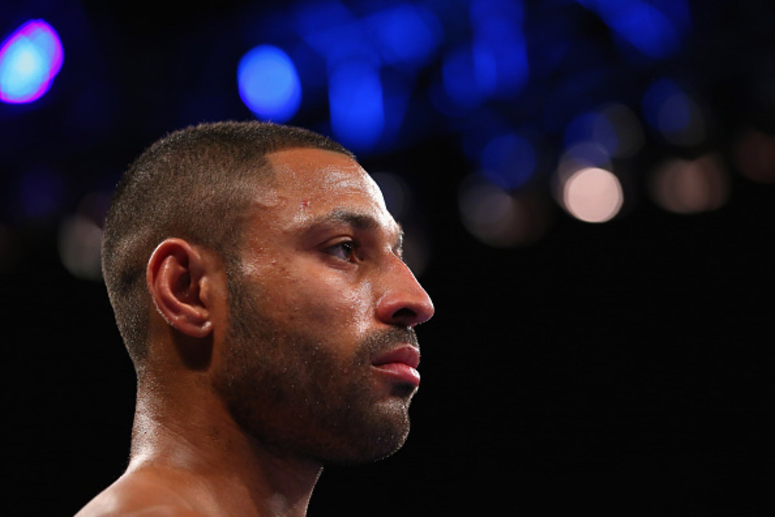 SHEFFIELD, ENGLAND - MARCH 26: Kell Brook looks on prior to the IBF World Welterweight Championship between Kell Brook and Kevin Bizier at Sheffield Arena on March 26, 2016 in Sheffield, England. (Photo by Alex Livesey/Getty Images) SHEFFIELD, ENGLAND - MARCH 26: Kell Brook looks on prior to the IBF World Welterweight Championship between Kell Brook and Kevin Bizier at Sheffield Arena on March 26, 2016 in Sheffield, England. (Photo by Alex Livesey/Getty Images)