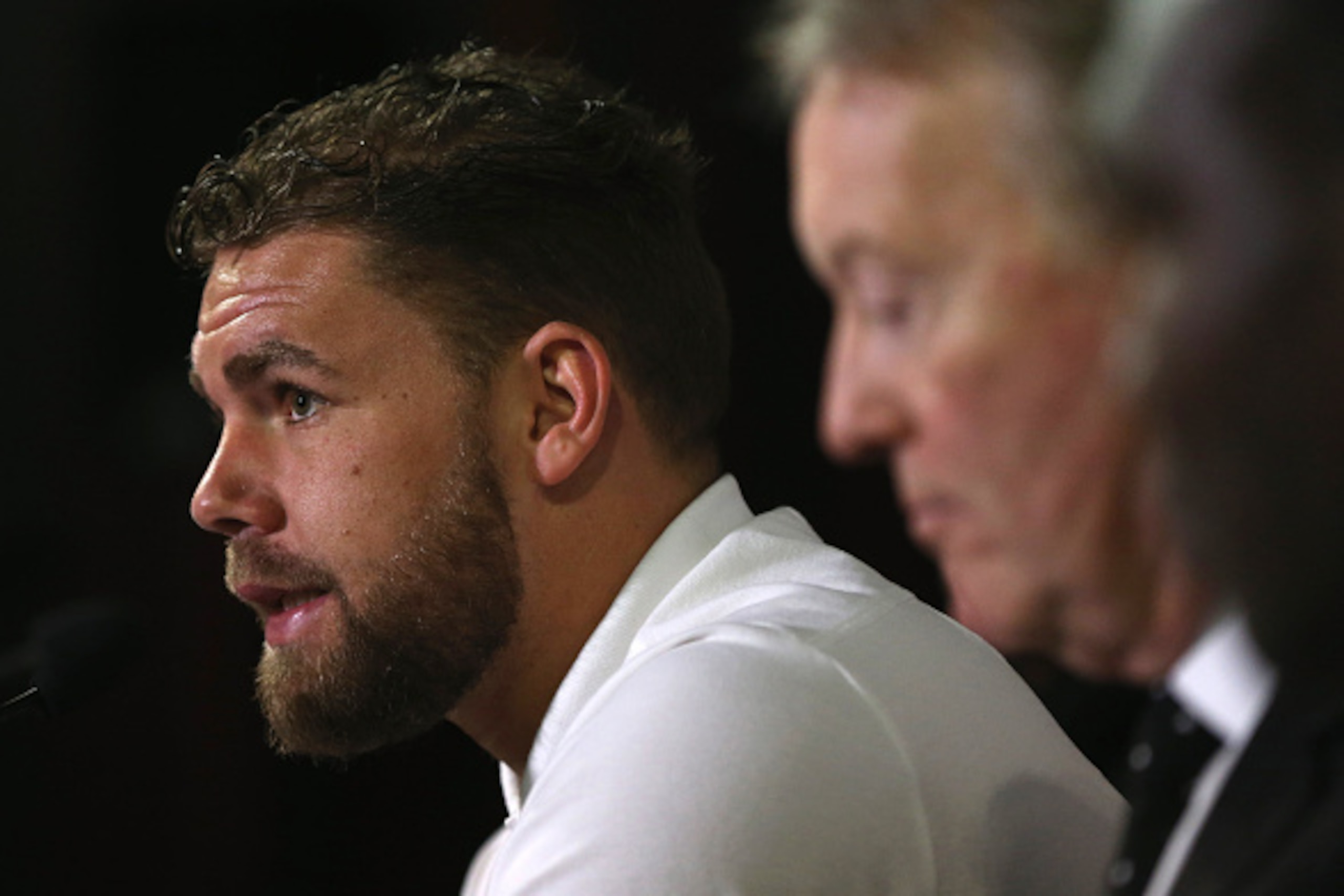 LONDON, ENGLAND - MARCH 07: Billy Joe Saunders talks to the press during the press conference at The O2 Arena on March 7, 2016 in London, England. (Photo by Alex Morton/Getty Images) LONDON, ENGLAND - MARCH 07: Billy Joe Saunders talks to the press during the press conference at The O2 Arena on March 7, 2016 in London, England. (Photo by Alex Morton/Getty Images)