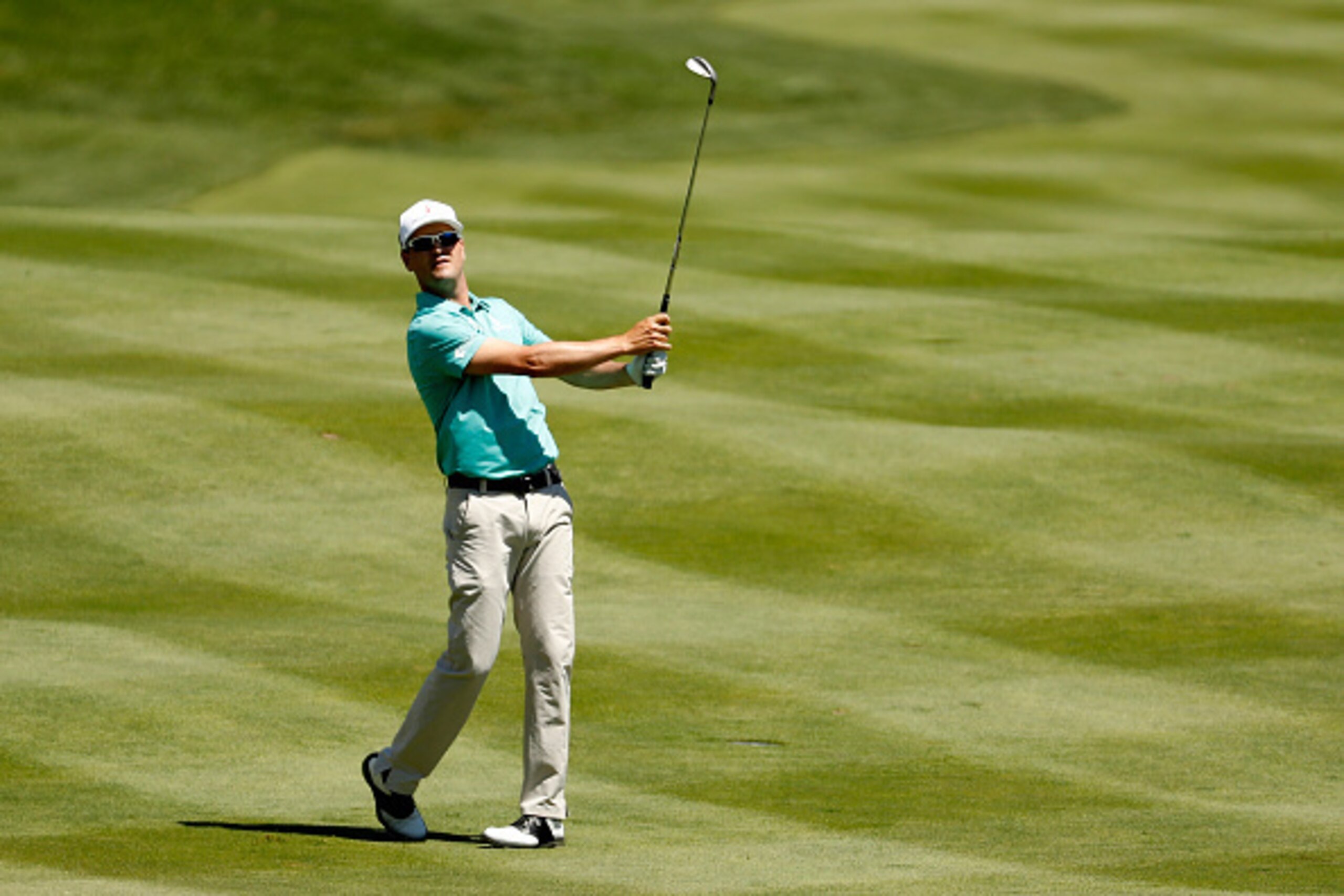 AKRON, OH - JUNE 30:  Zach Johnson plays a shot on the second hole during the first round of the World Golf Championships - Bridgestone Invitational at Firestone Country Club South Course on June 30, 2016 in Akron, Ohio.  (Photo by Gregory Shamus/Getty Im