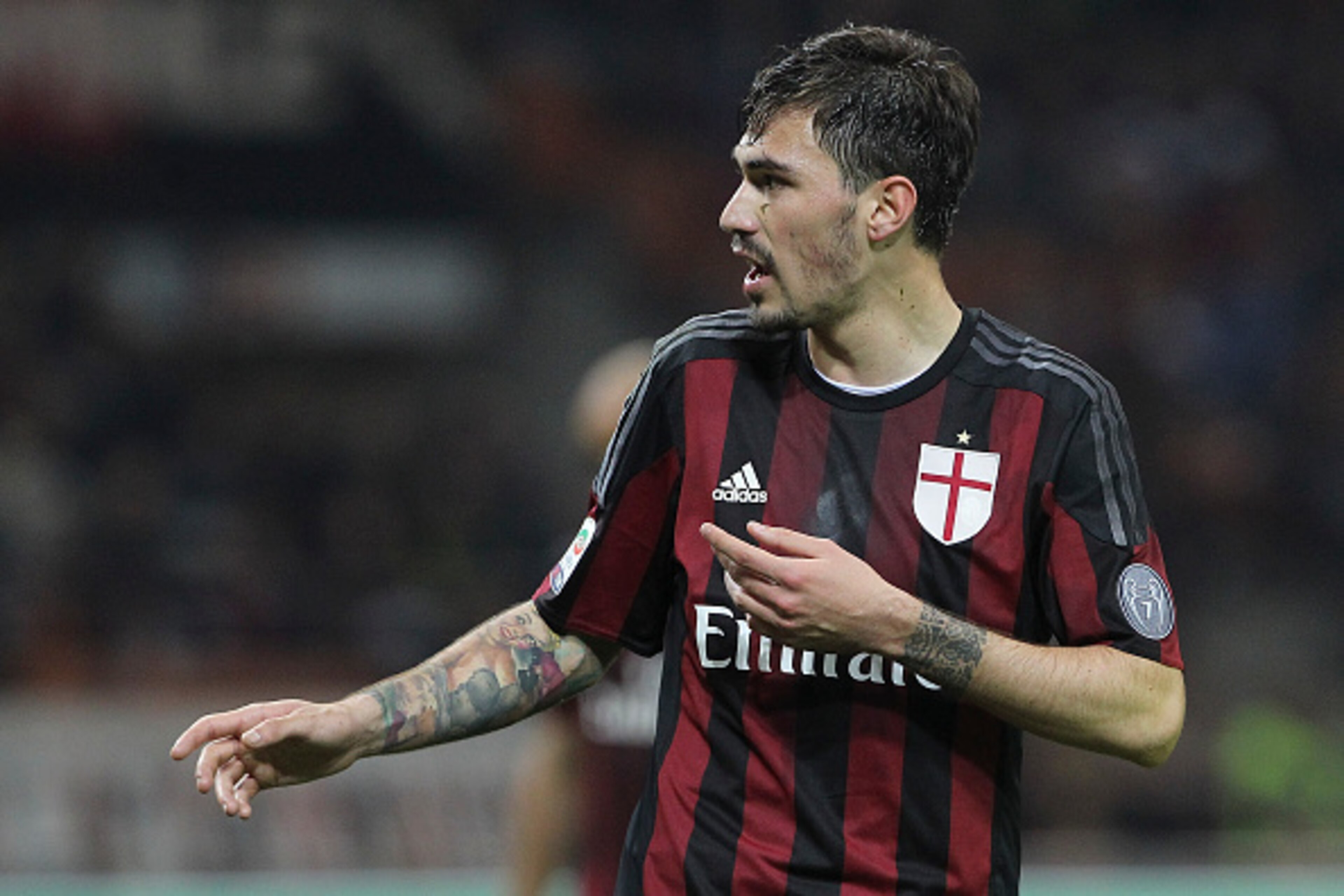 MILAN, ITALY - APRIL 21:  Alessio Romagnoli of AC Milan looks on during the Serie A match between AC Milan and Carpi FC at Stadio Giuseppe Meazza on April 21, 2016 in Milan, Italy.  (Photo by Marco Luzzani/Getty Images)