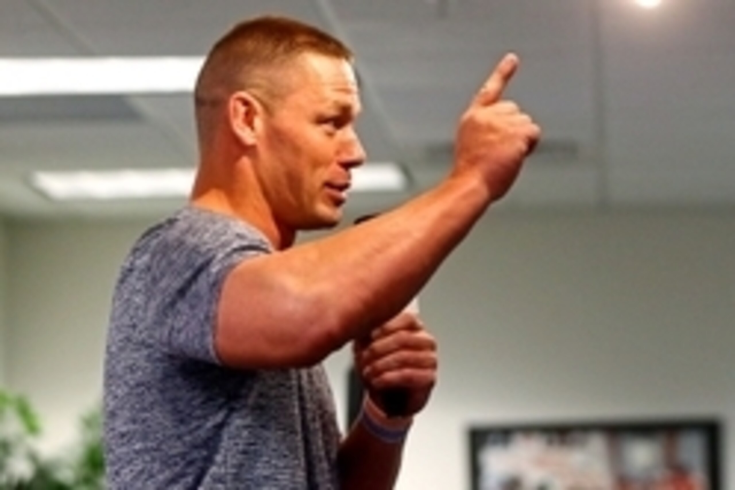 Feb 21, 2016; Daytona Beach, FL, USA; Professional wrestler John Cena during a press conference before the Daytona 500 at Daytona International Speedway. Mandatory Credit: Mark J. Rebilas-USA TODAY Sports