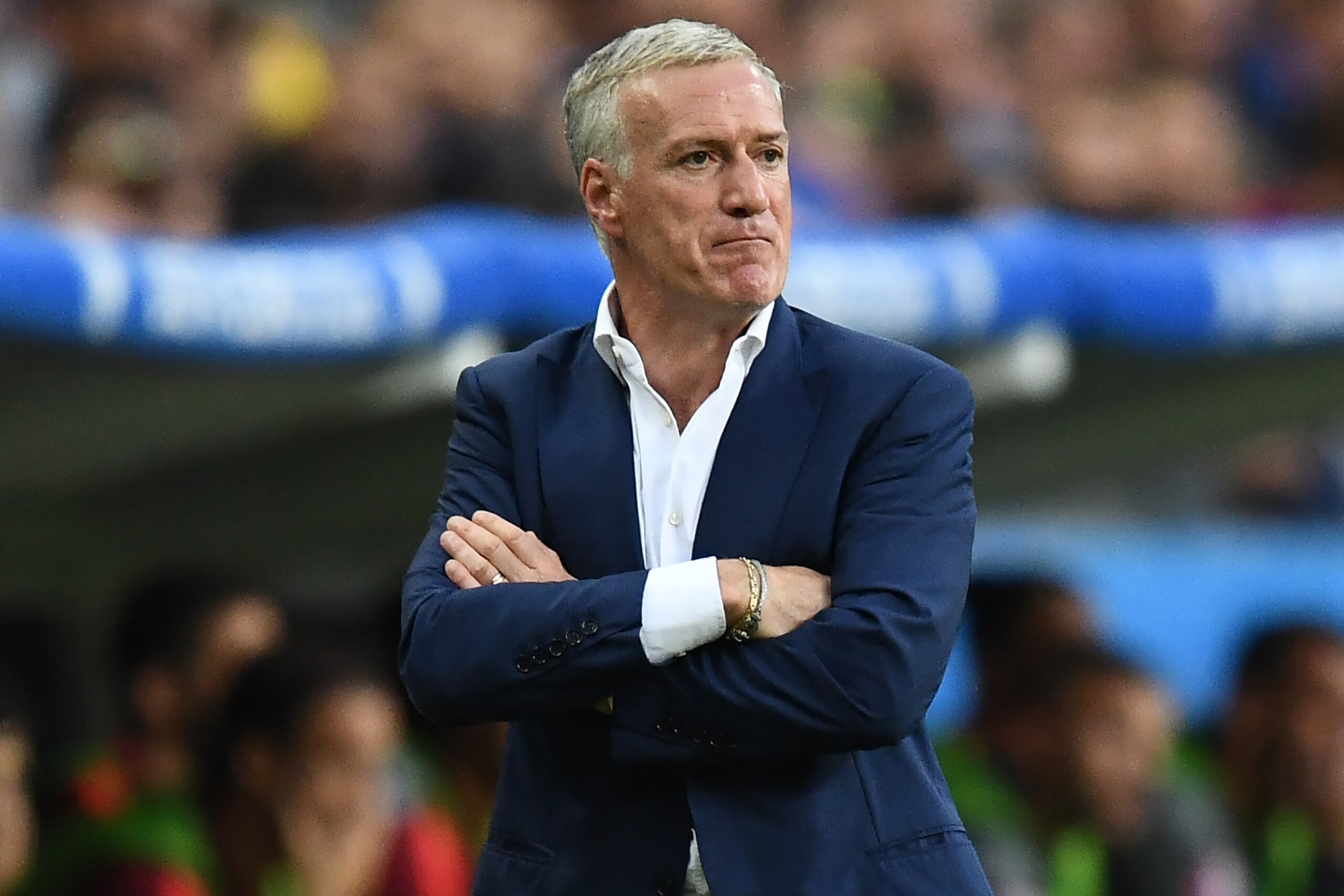 France's coach Didier Deschamps looks on during the Euro 2016 final football match between France and Portugal at the Stade de France in Saint-Denis, north of Paris, on July 10, 2016. / AFP / FRANCK FIFE (Photo credit should read FRANCK FIFE/AFP/Ge France's coach Didier Deschamps looks on during the Euro 2016 final football match between France and Portugal at the Stade de France in Saint-Denis, north of Paris, on July 10, 2016. / AFP / FRANCK FIFE (Photo credit should read FRANCK FIFE/AFP/Ge