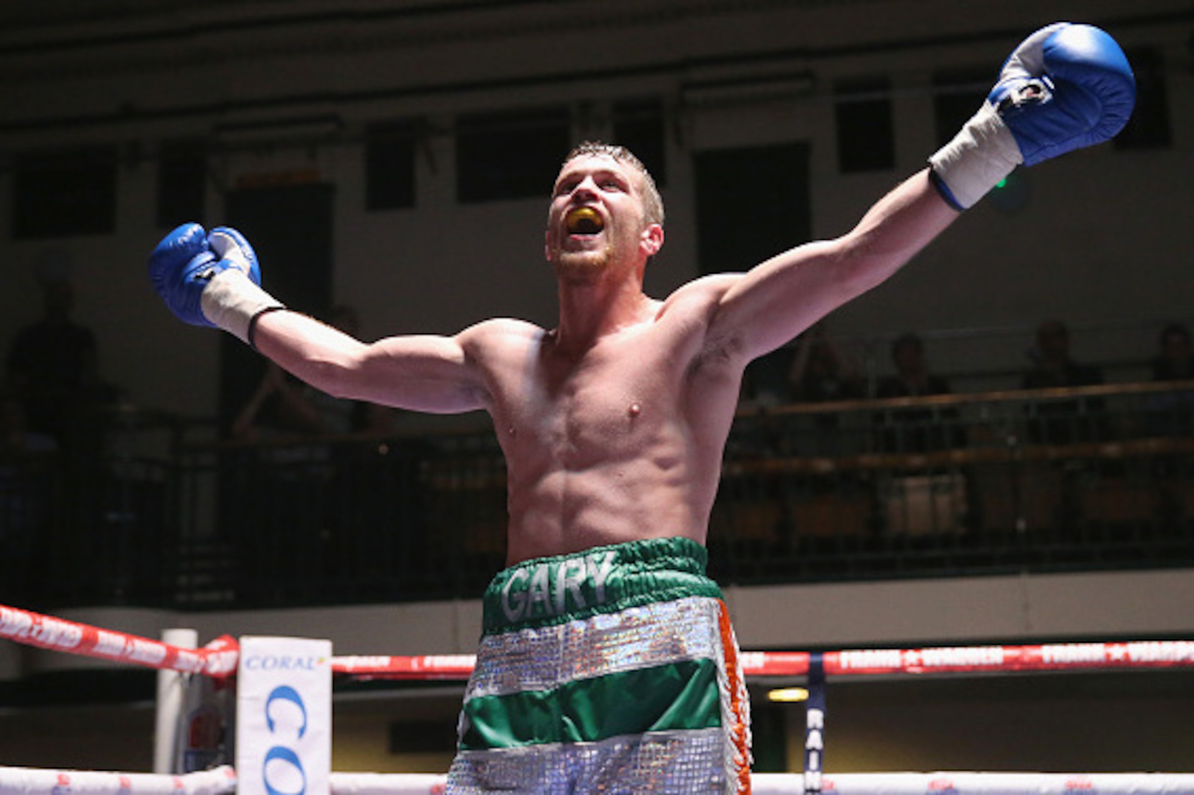 LONDON, ENGLAND - MARCH 25: Gary Corcoran reacts after the WBO Intercontinental Junior-Middleweight Championship fight between Gary Corcoran and Danny Butler at York Hall on March 25, 2016 in London, England. (Photo by Alex Morton/Getty Images) LONDON, ENGLAND - MARCH 25: Gary Corcoran reacts after the WBO Intercontinental Junior-Middleweight Championship fight between Gary Corcoran and Danny Butler at York Hall on March 25, 2016 in London, England. (Photo by Alex Morton/Getty Images)