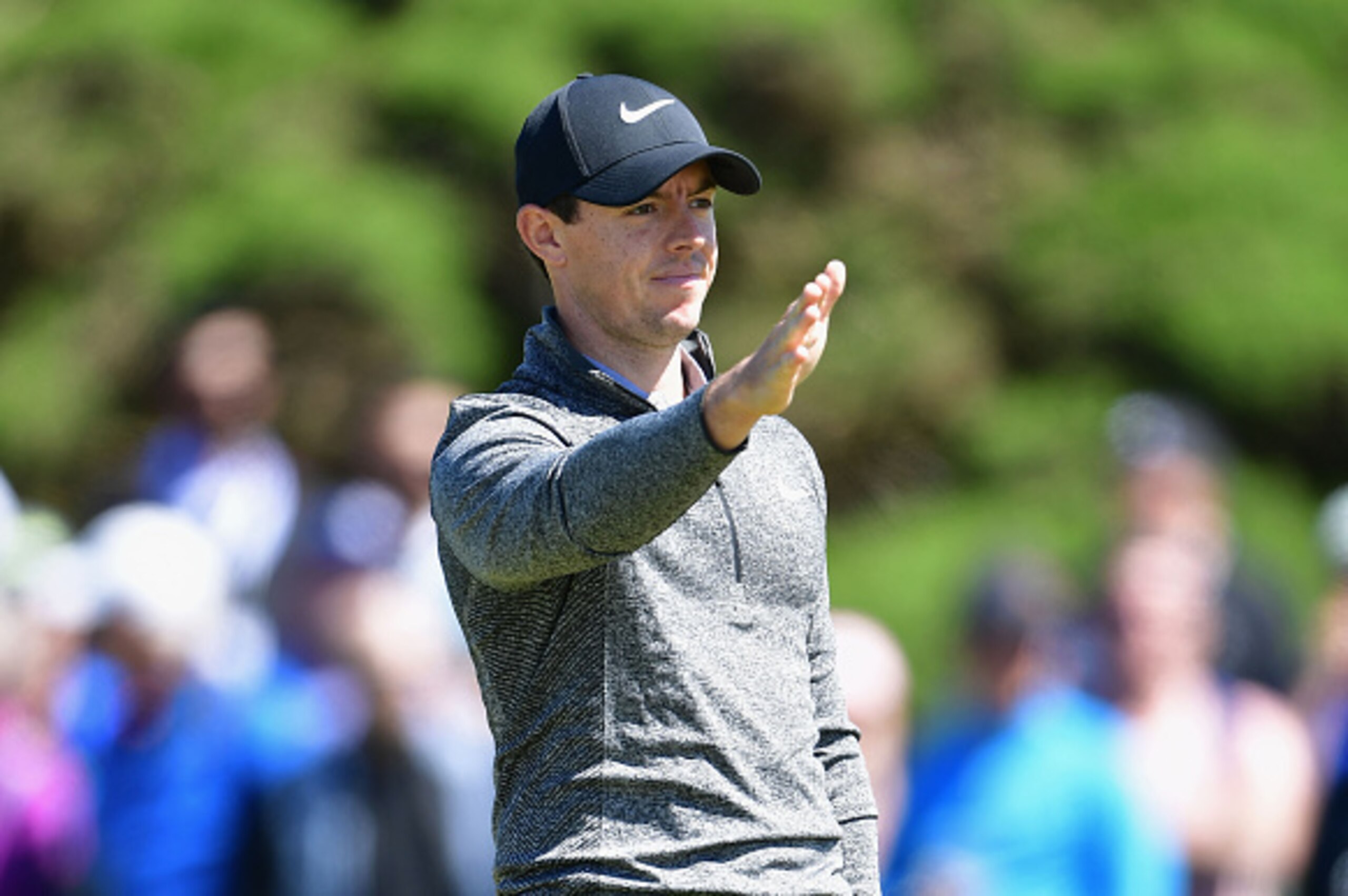 TROON, SCOTLAND - JULY 14:  Rory McIlroy of Northern Ireland reacts to his second shot on the 12th hole during the first round on day one of the 145th Open Championship at Royal Troon on July 14, 2016 in Troon, Scotland.  (Photo by Stuart Franklin/Getty I