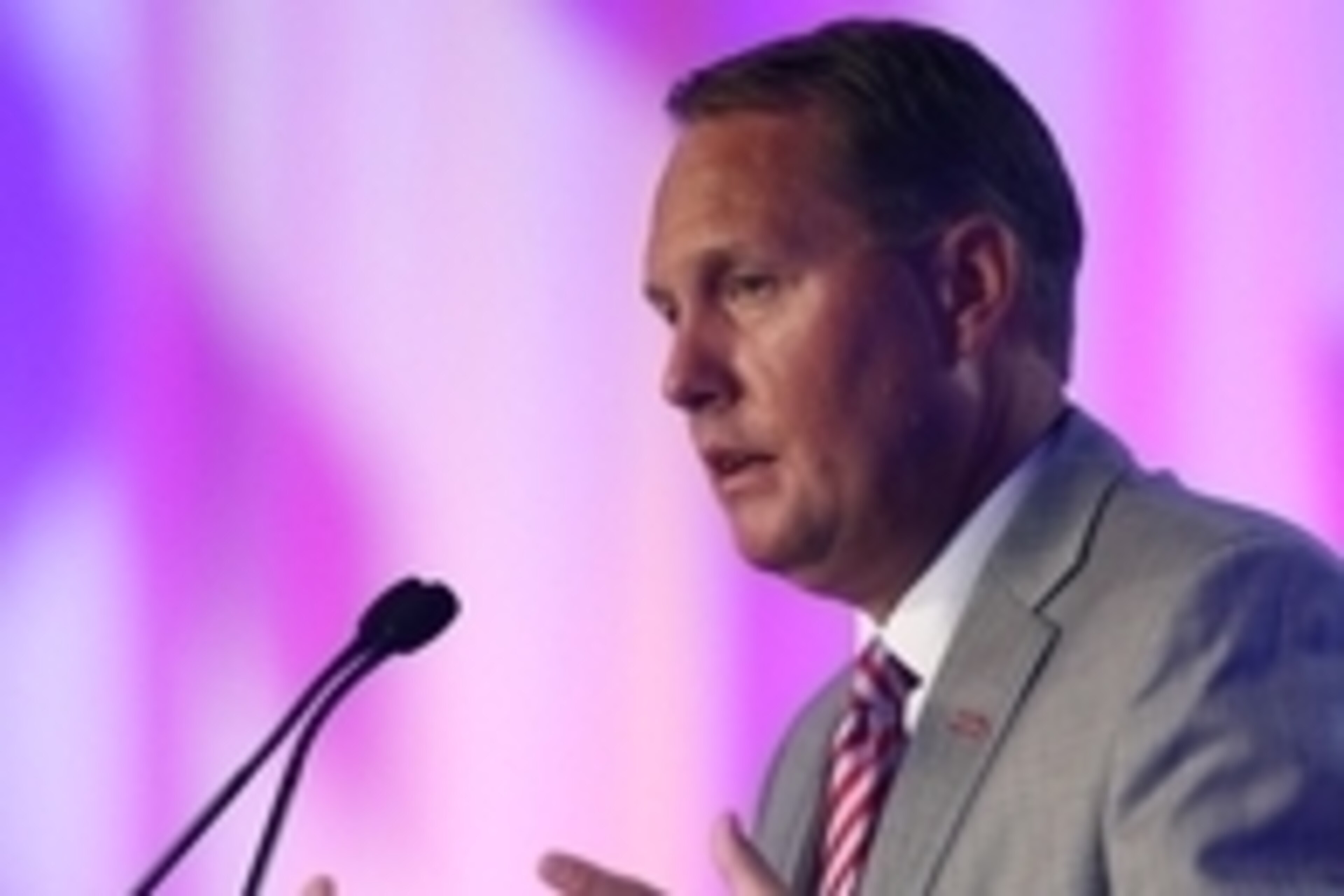 Jul 14, 2016; Hoover, AL, USA; Mississippi head coach Hugh Freeze speaks to media during SEC media day at Hyatt Regency Birmingham-The Wynfrey Hotel. Mandatory Credit: Butch Dill-USA TODAY Sports
