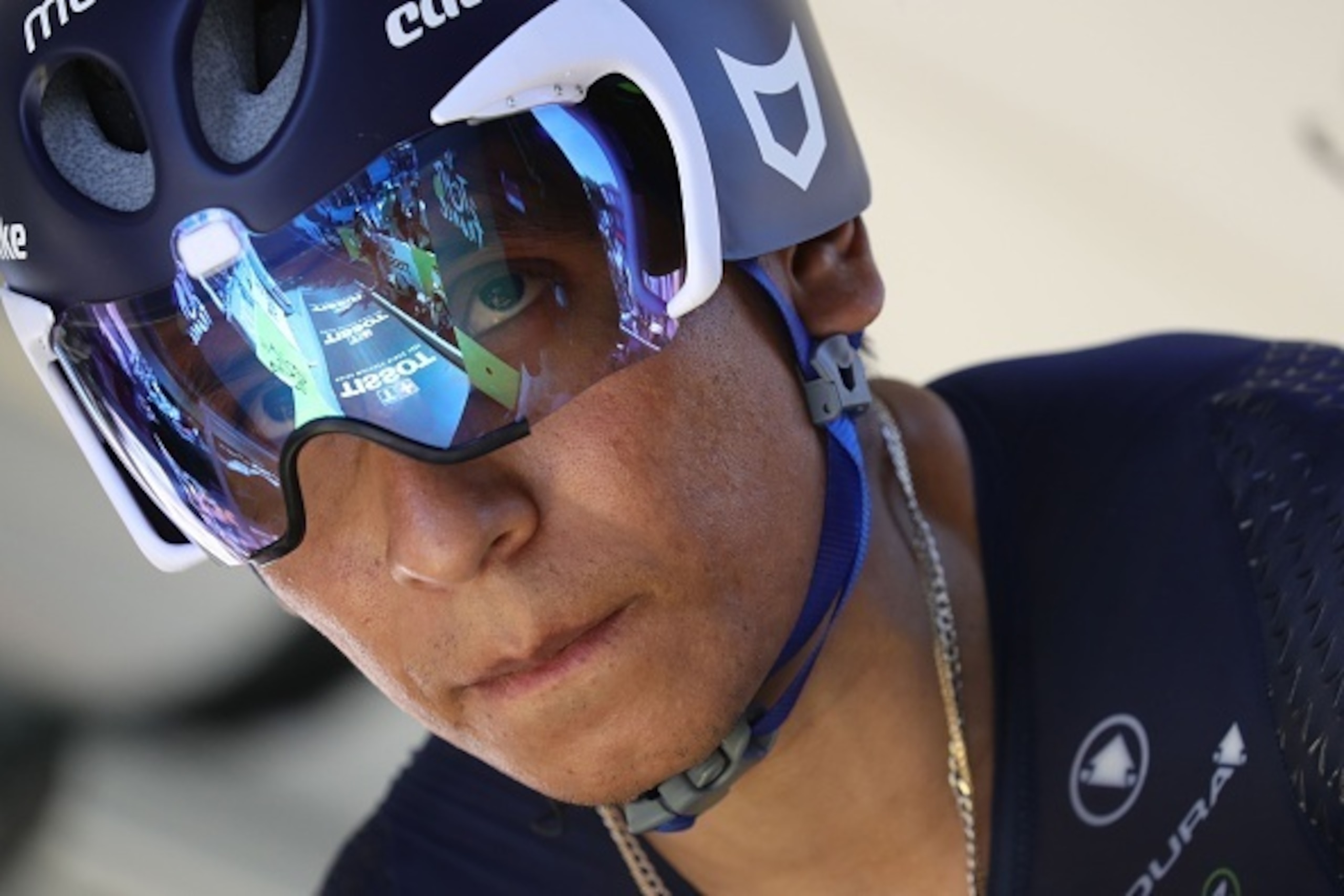 Colombia's Nairo Quintana waits prior to the 37,5 km individual time-trial, the thirteenth stage of the 103rd edition of the Tour de France cycling race on July 15, 2016 between Bourg-Saint-Andeol and La Caverne du Pont-d'Arc.
 / AFP / KENZO TRIBOUILLARD 