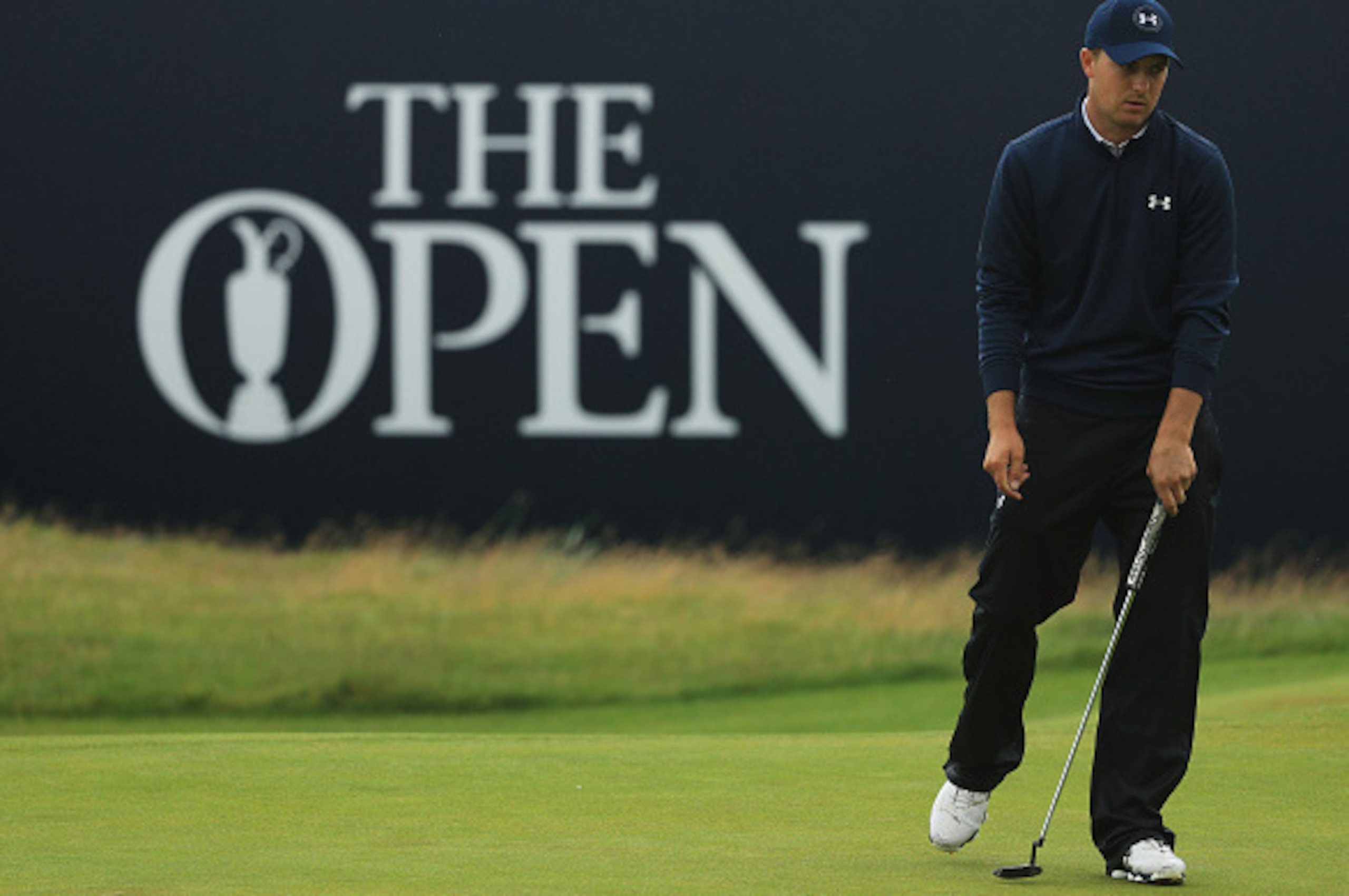 TROON, SCOTLAND - JULY 15:  Jordan Spieth of the United States reacts after putting on the 18th during the second round on day two of the 145th Open Championship at Royal Troon on July 15, 2016 in Troon, Scotland.  (Photo by Mike Ehrmann/Getty Images)