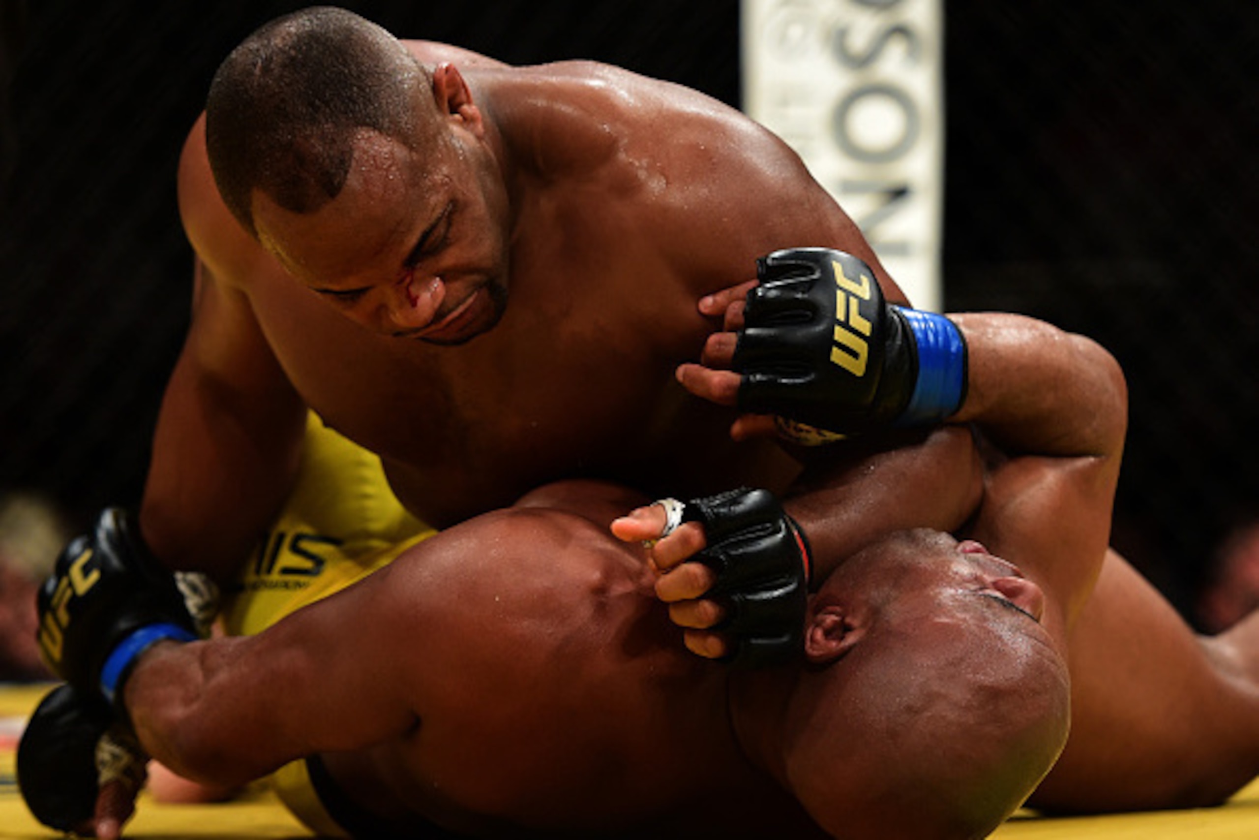 LAS VEGAS, NV - JULY 09: Daniel Cormier (top) elbows Anderson Silva of Brazil in their light heavyweight bout during the UFC 200 event on July 9, 2016 at T-Mobile Arena in Las Vegas, Nevada.  (Photo by Harry How/Zuffa LLC/Zuffa LLC via Getty Images)