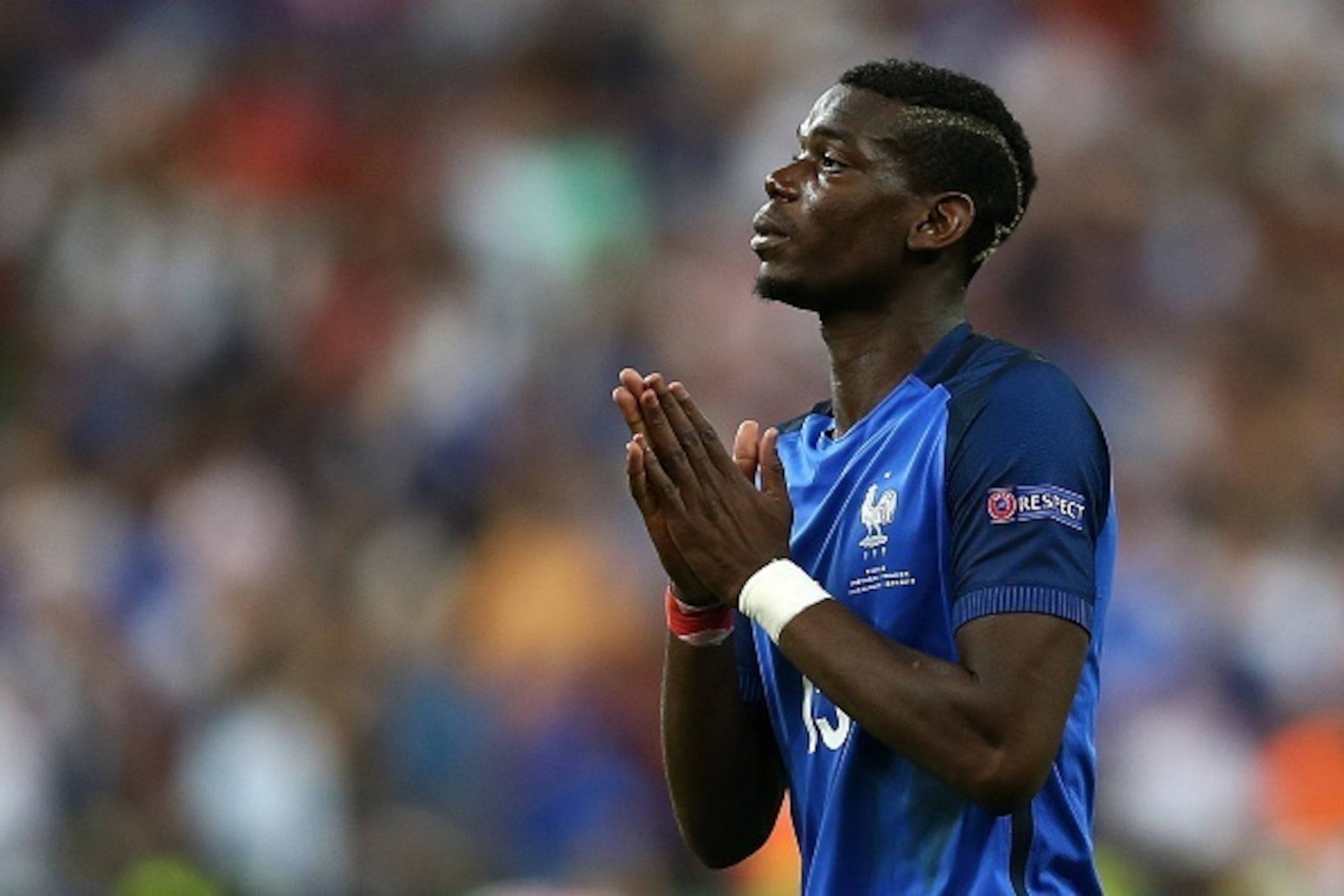 PARIS, FRANCE - JULY 10: Paul Pogba of France looks dejected at full-time following the UEFA Euro 2016 Final match between Portugal and France at Stade de France on July 10, 2016 in Paris, France. (Photo by Chris Brunskill Ltd/Getty Images)