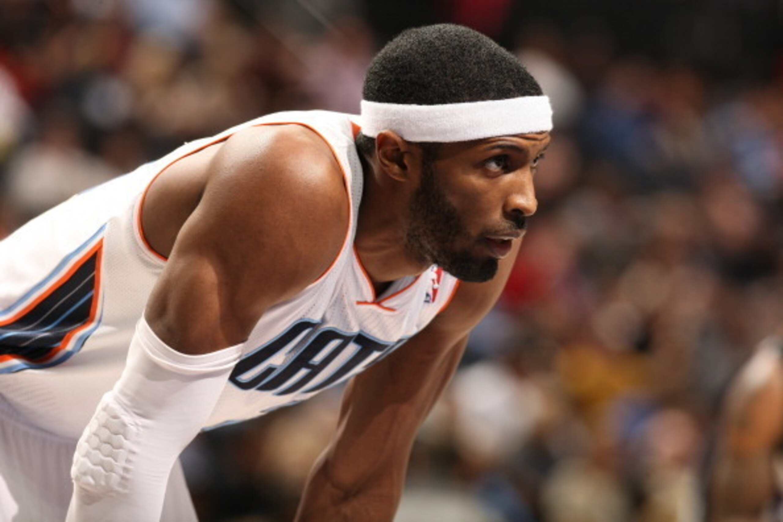 CHARLOTTE, NC - JANUARY 19:  Hakim Warrick #21 of the Charlotte Bobcats awaits a foul shot against the Sacramento Kings at the Time Warner Cable Arena on January 19, 2013 in Charlotte, North Carolina.  NOTE TO USER: User expressly acknowledges and agrees 