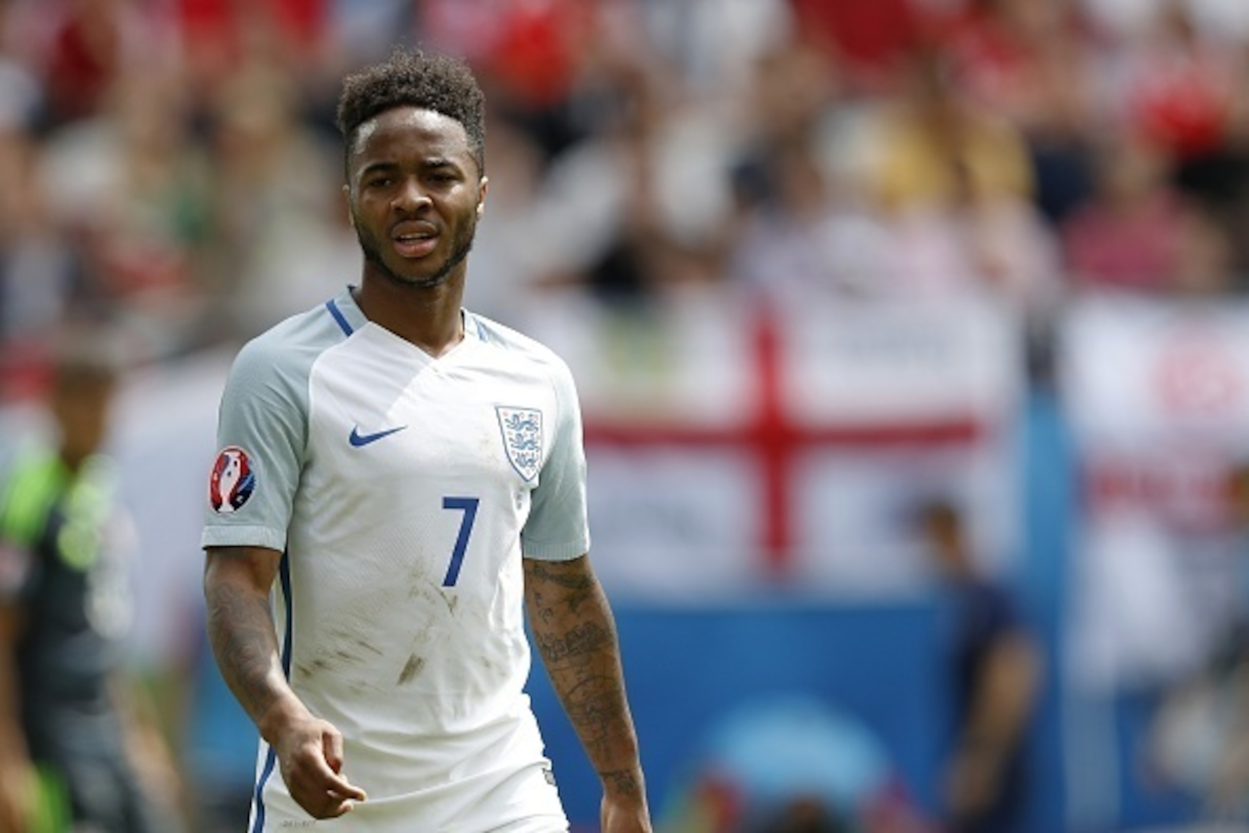 Raheem Sterling of England during the Euro group stage match between England and Wales at the Stade Bollaert-Delelis on june 16, 2016 in Lens, France(Photo by VI Images via Getty Images)