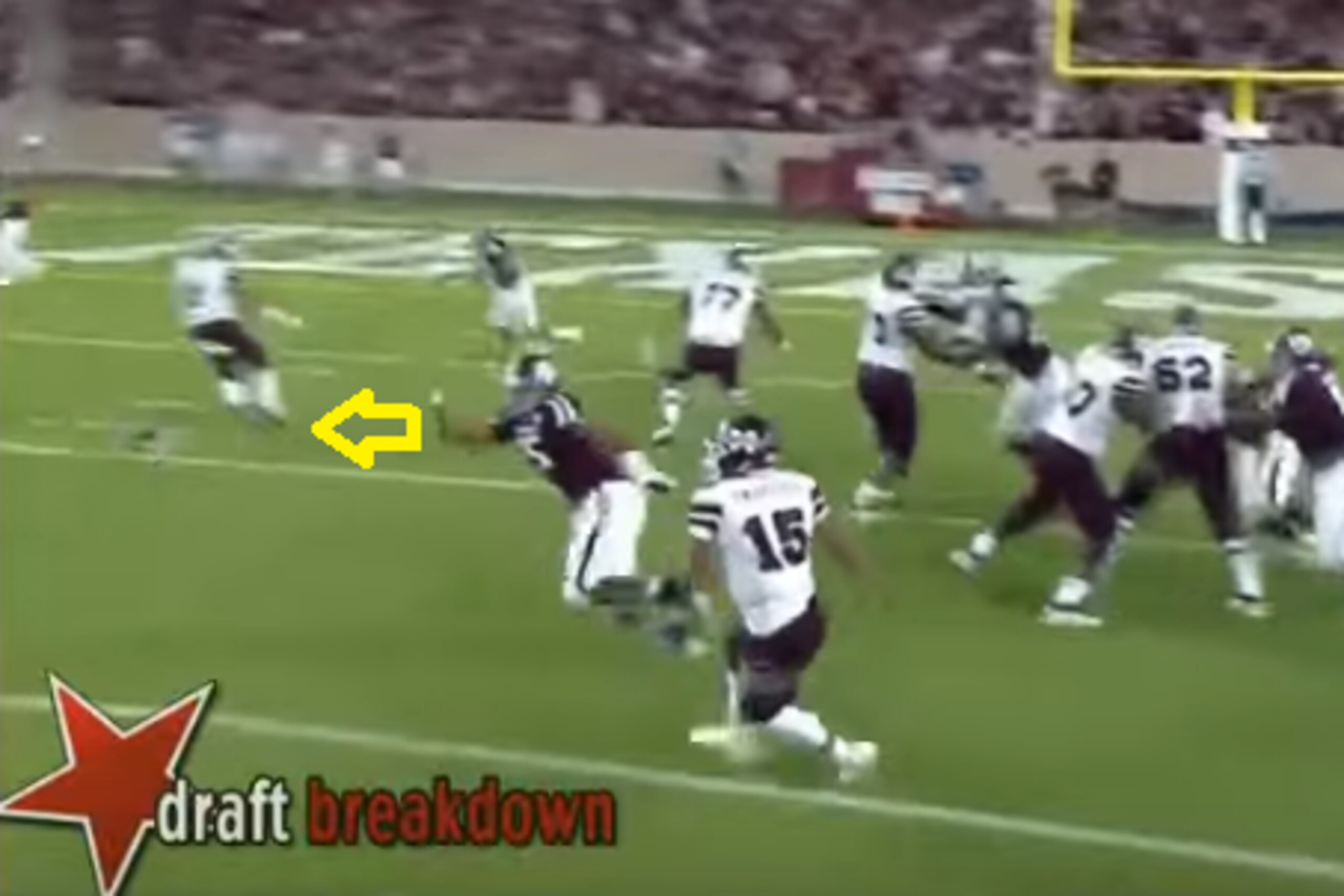 Myles Garrett changes direction to chase the running back.