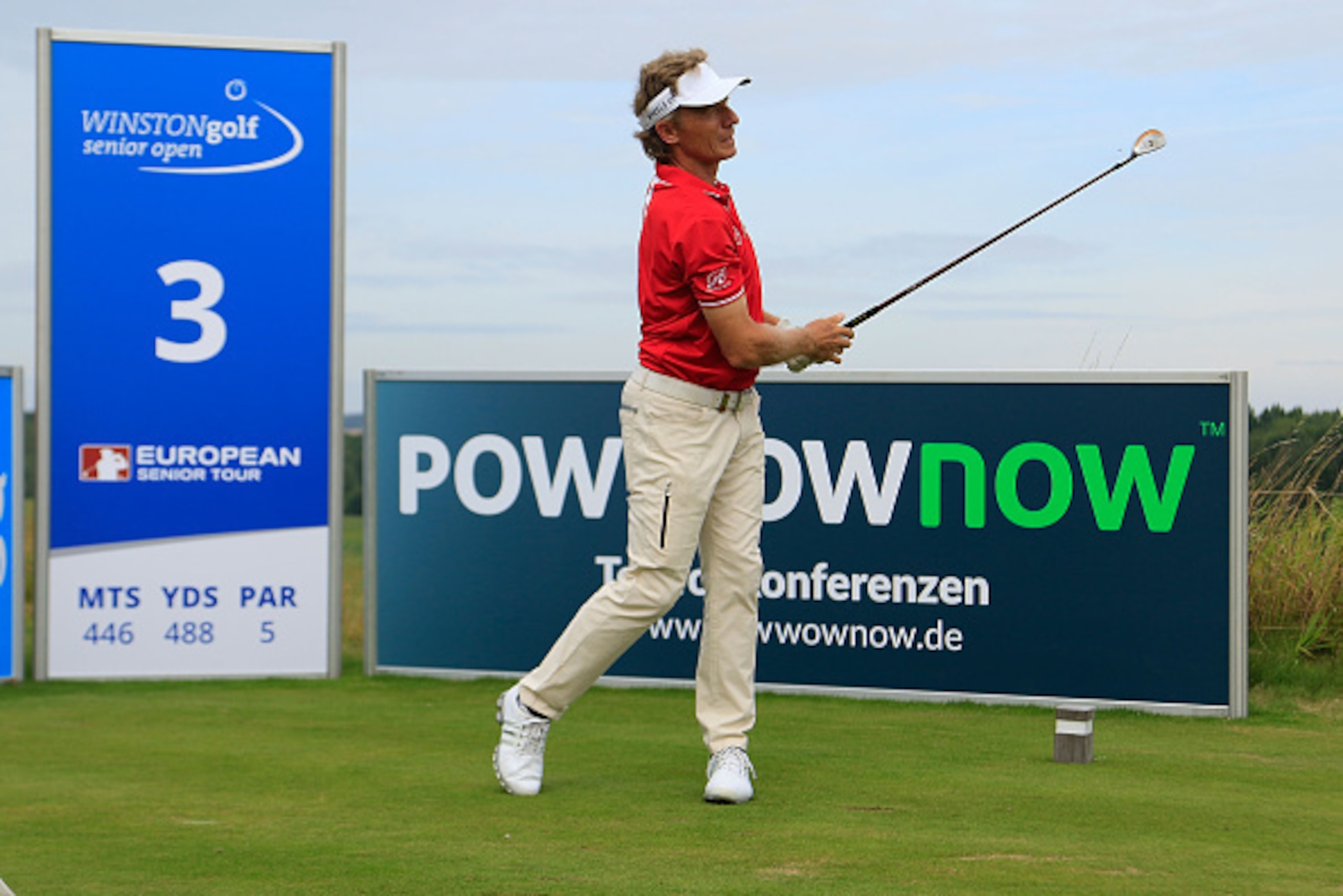 SCHWERIN, GERMANY - JULY 10:  Bernhard Langer of Germany in action during the final round of the WINSTONgolf Senior Open played on the Links Course, WINSTONgolf on July 10, 2016 in Schwerin, Germany.  (Photo by Phil Inglis/Getty Images)