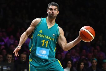 MELBOURNE, AUSTRALIA - JULY 14: Kevin Lisch of the Boomers passes the ball during the match between the Australian Boomers and the Pac-12 College All-stars at Hisense Arena on July 14, 2016 in Melbourne, Australia.  (Photo by Robert Cianflone/Getty Images