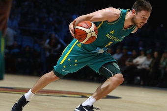 MELBOURNE, AUSTRALIA - JULY 14:  Matthew Dellavedova of the Boomers  dribbles the ball during the match between the Australian Boomers and the Pac-12 College All-stars at Hisense Arena on July 14, 2016 in Melbourne, Australia.  (Photo by Robert Cianflone/