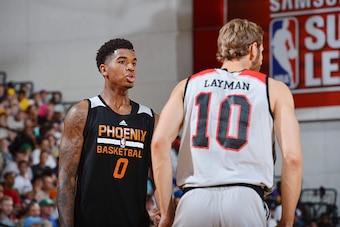 LAS VEGAS, NV - JULY 9:  Marquese Chriss #0 of the Phoenix Suns stands on the court against the Portland Trail Blazers during the 2016 NBA Las Vegas Summer League game on July 9, 2016 at the Cox Pavilion in Las Vegas, Nevada. NOTE TO USER: User expressly 