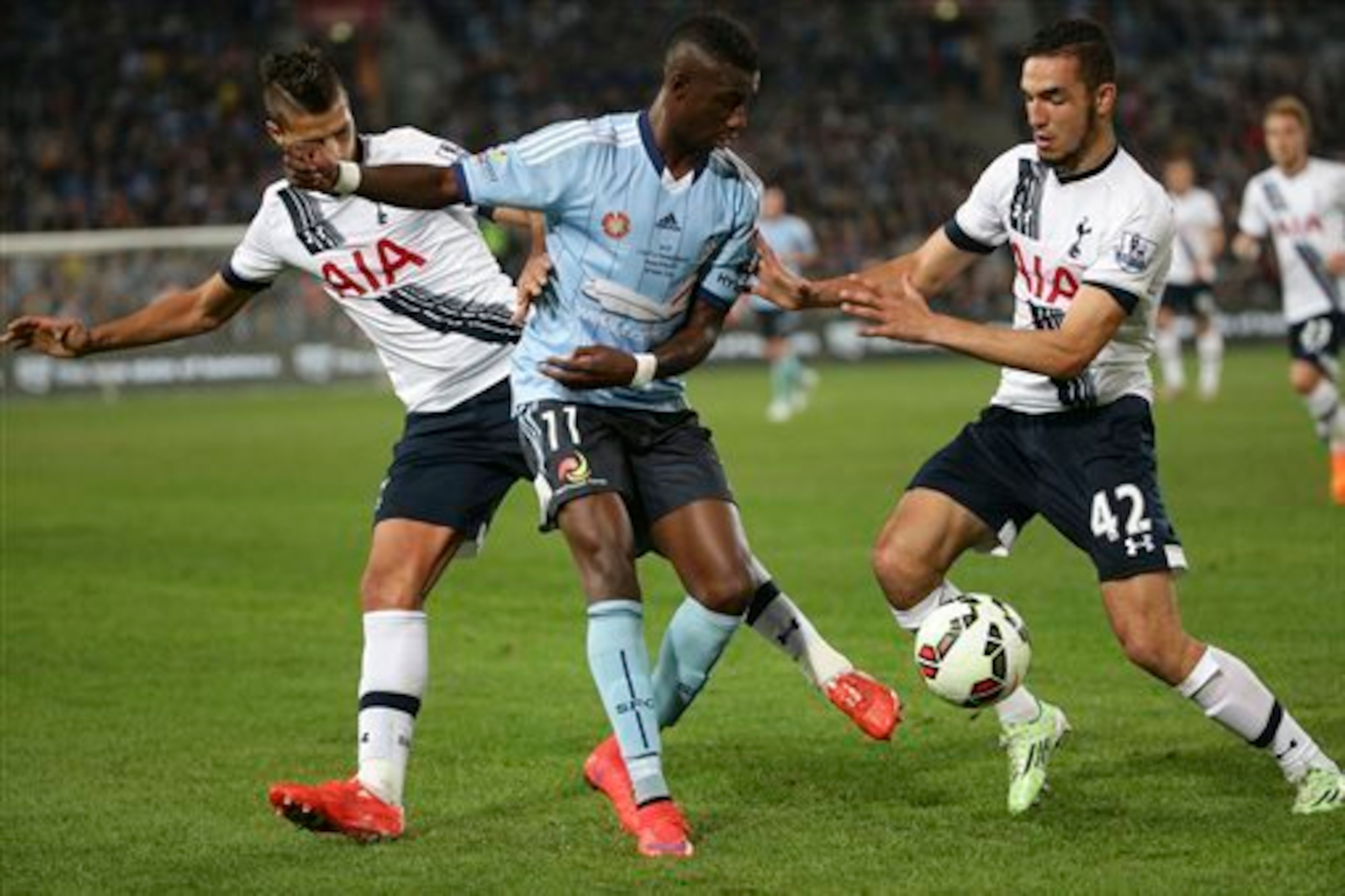 Lamela is not afraid to get stuck into opponents.