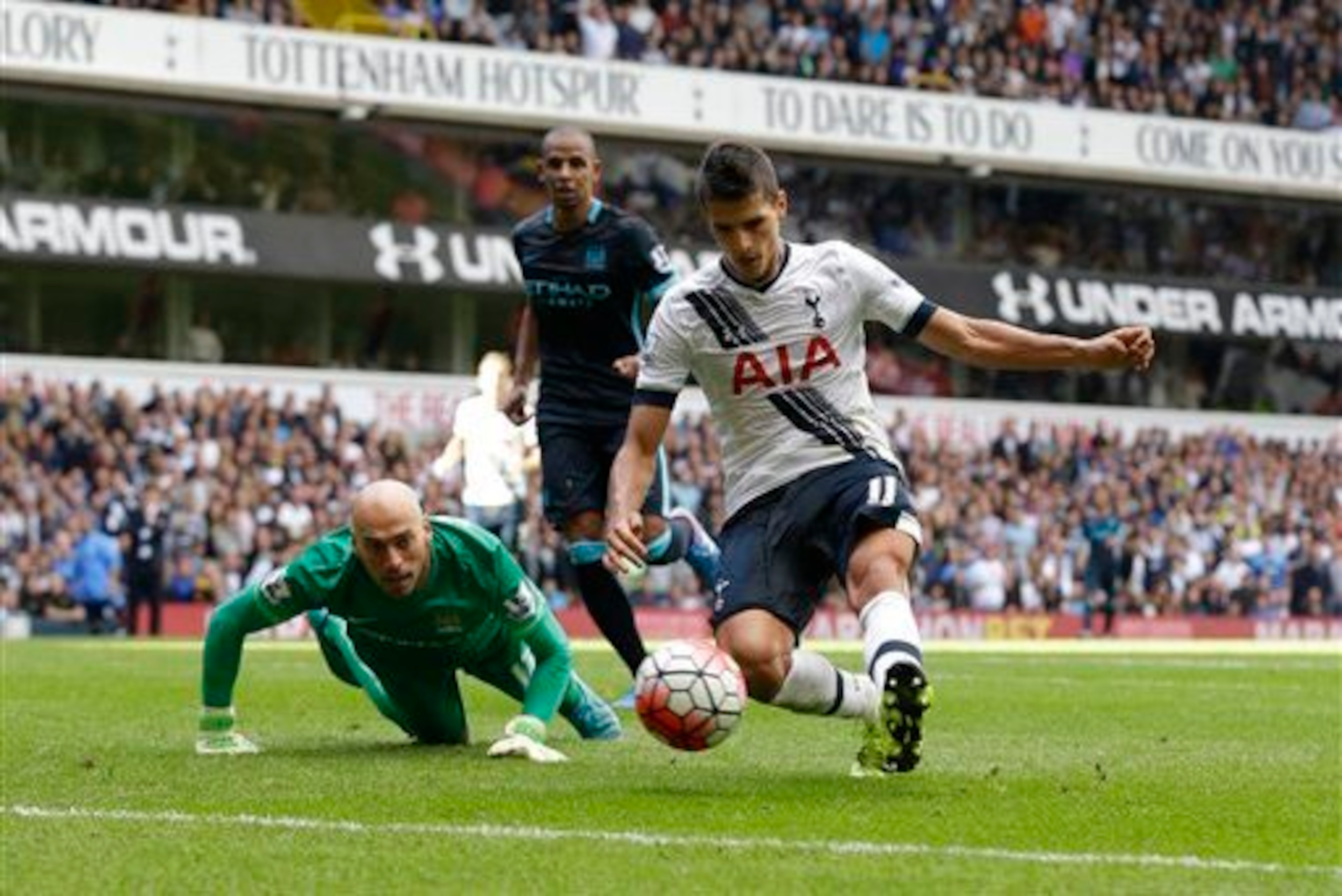 Lamela sealing the memorable 4-1 win over Manchester City, a side Tottenham had struggled against in preceding encounters.