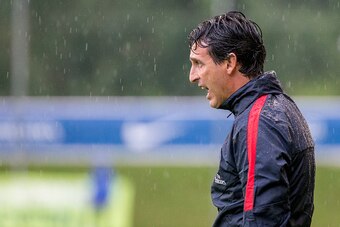 SCHLADMING, AUSTRIA - JULY 13: Unai Emery, trainer of Paris St. Germain seen during a friendly match against West Bromwich Albion on July 13, 2016 in Schladming, Austria. (Photo by Marc Mueller/Getty Images)