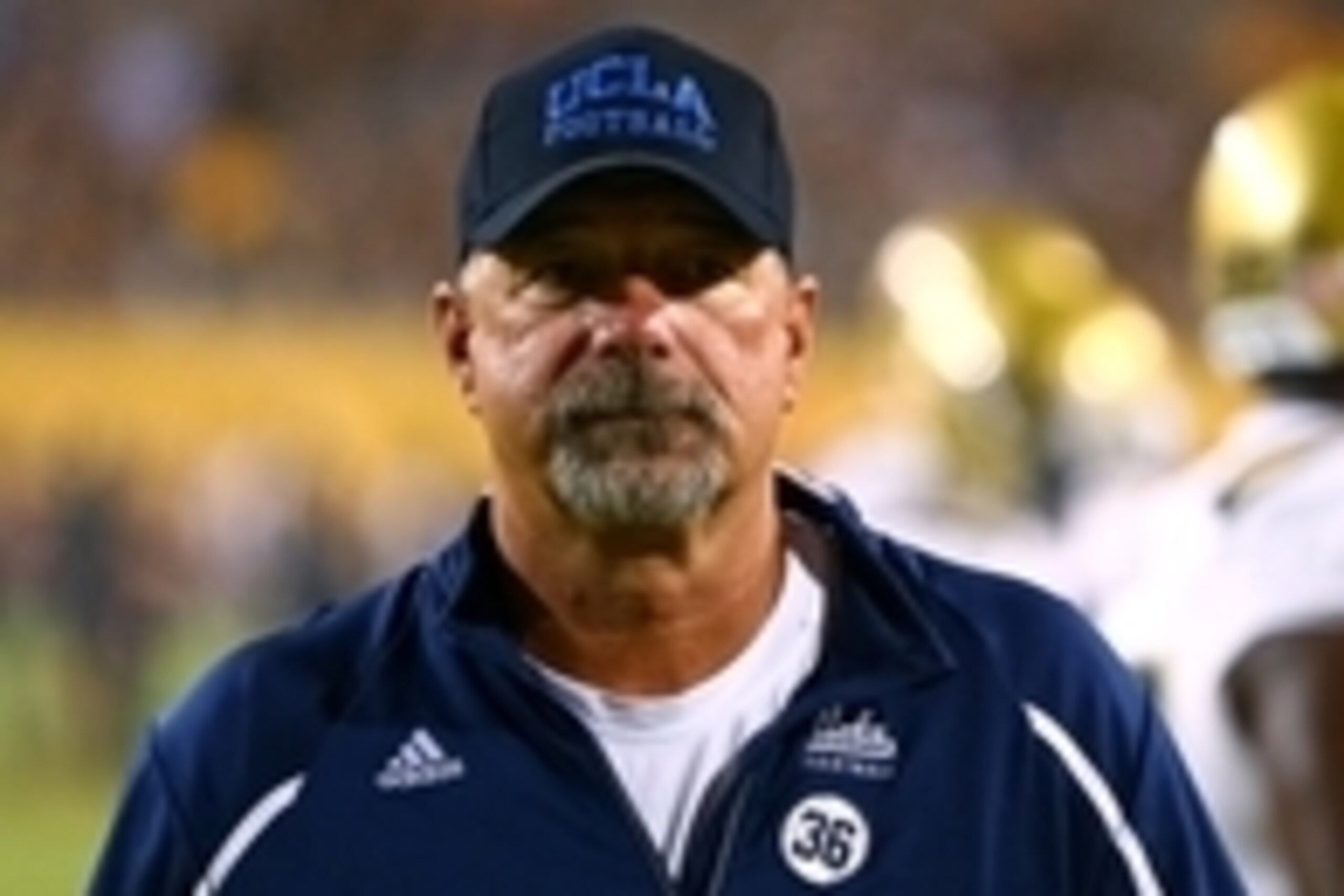 Sep 25, 2014; Tempe, AZ, USA; UCLA Bruins offensive coordinator Noel Mazzone against the Arizona State Sun Devils at Sun Devil Stadium. Mandatory Credit: Mark J. Rebilas-USA TODAY Sports