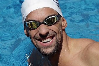 SAN ANTONIO, TX - JULY 16:  Michael Phelps trains during the 2016 U.S. Olympic Swimming Team Training Camp Media Day on July 16, 2016 in San Antonio, Texas.  (Photo by Ronald Martinez/Getty Images)