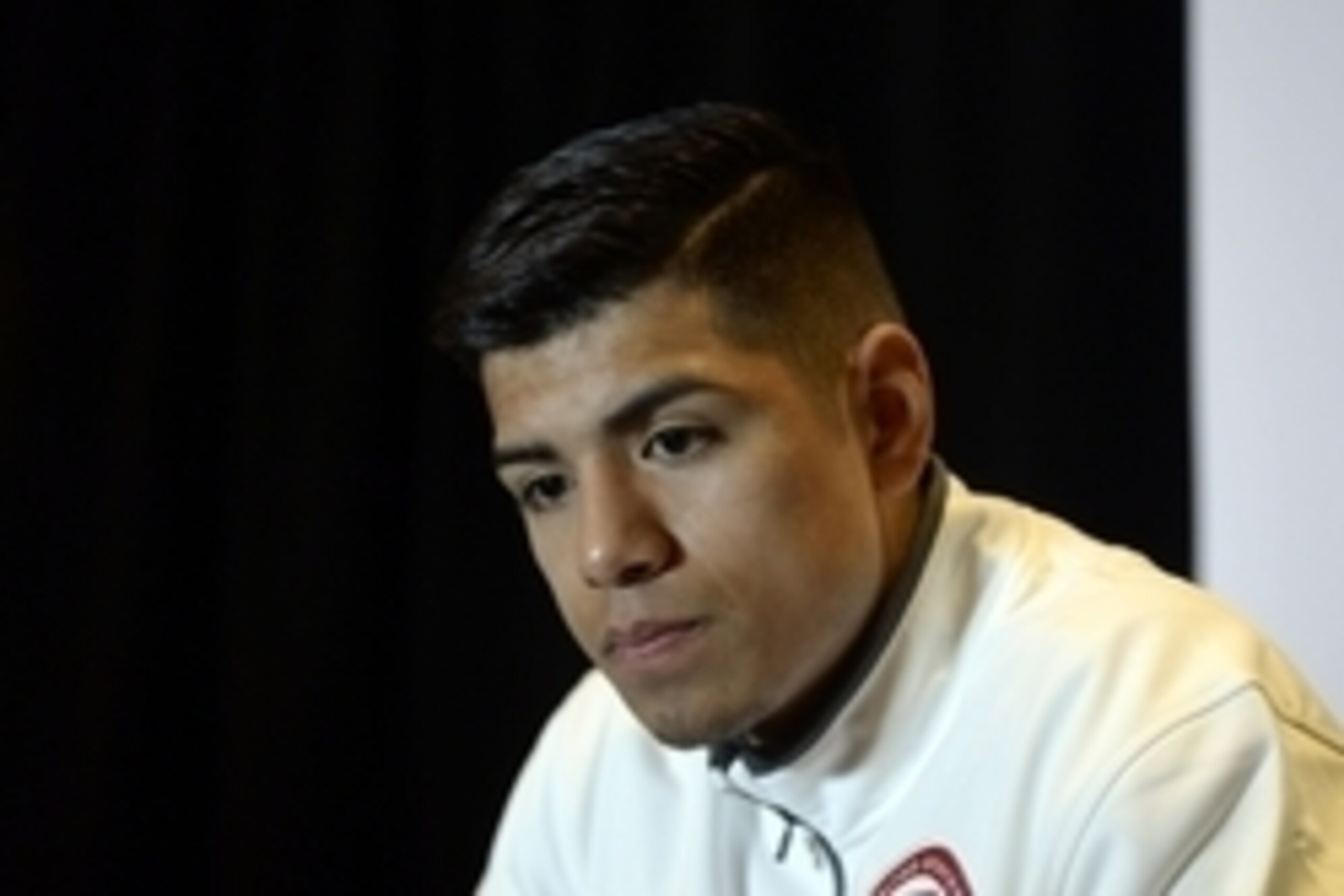 Mar 9, 2016; Los Angeles, CA, USA; Team USA boxing athlete Carlos Balderas during a press conference at the 2016 Team USA Media Summit at the Beverly Hilton. Mandatory Credit: Michael Madrid-USA TODAY Sports