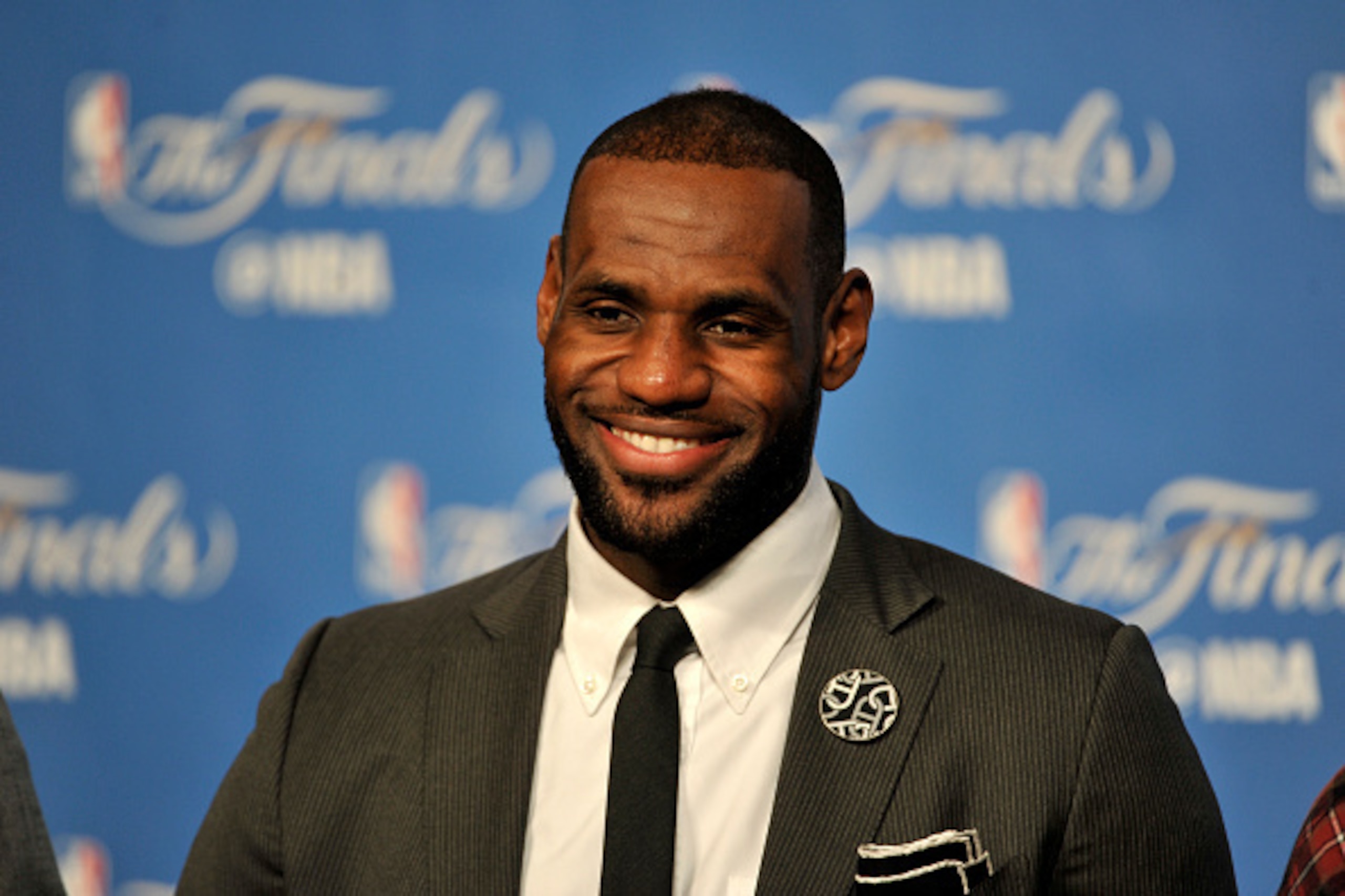 CLEVELAND, OH - JUNE 16:  LeBron James #23 of the Cleveland Cavaliers addresses the media following the game against the Golden State Warriors in Game Six of the 2016 NBA Finals on June 16, 2016 at The Quicken Loans Arena in Cleveland, Ohio. NOTE TO USER: