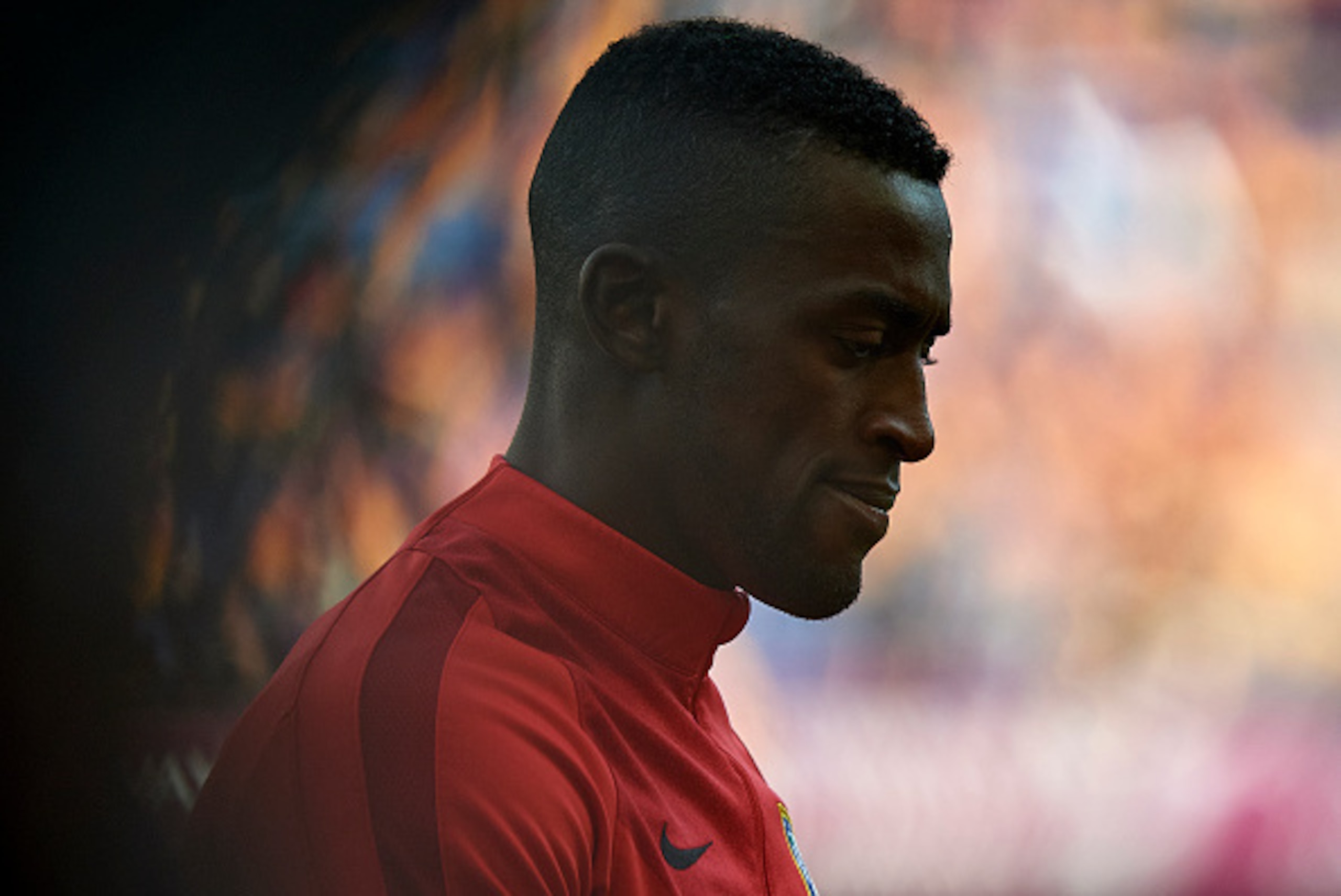BARCELONA, SPAIN - JANUARY 30:  Jackson Martinez of Atletico de Madrid looks on prior to the La Liga match between FC Barcelona and Atletico de Madrid at Camp Nou on January 30, 2016 in Barcelona, Spain.  (Photo by Manuel Queimadelos Alonso/Getty Images)