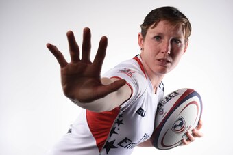 Mar 8, 2016; Los Angeles, CA, USA;  USA rugby athlete Jillion Potter poses for a portrait during the 2016 Team USA Media Summit at the Beverly Hilton Mandatory Credit: Robert Hanashiro-USA TODAY Sports