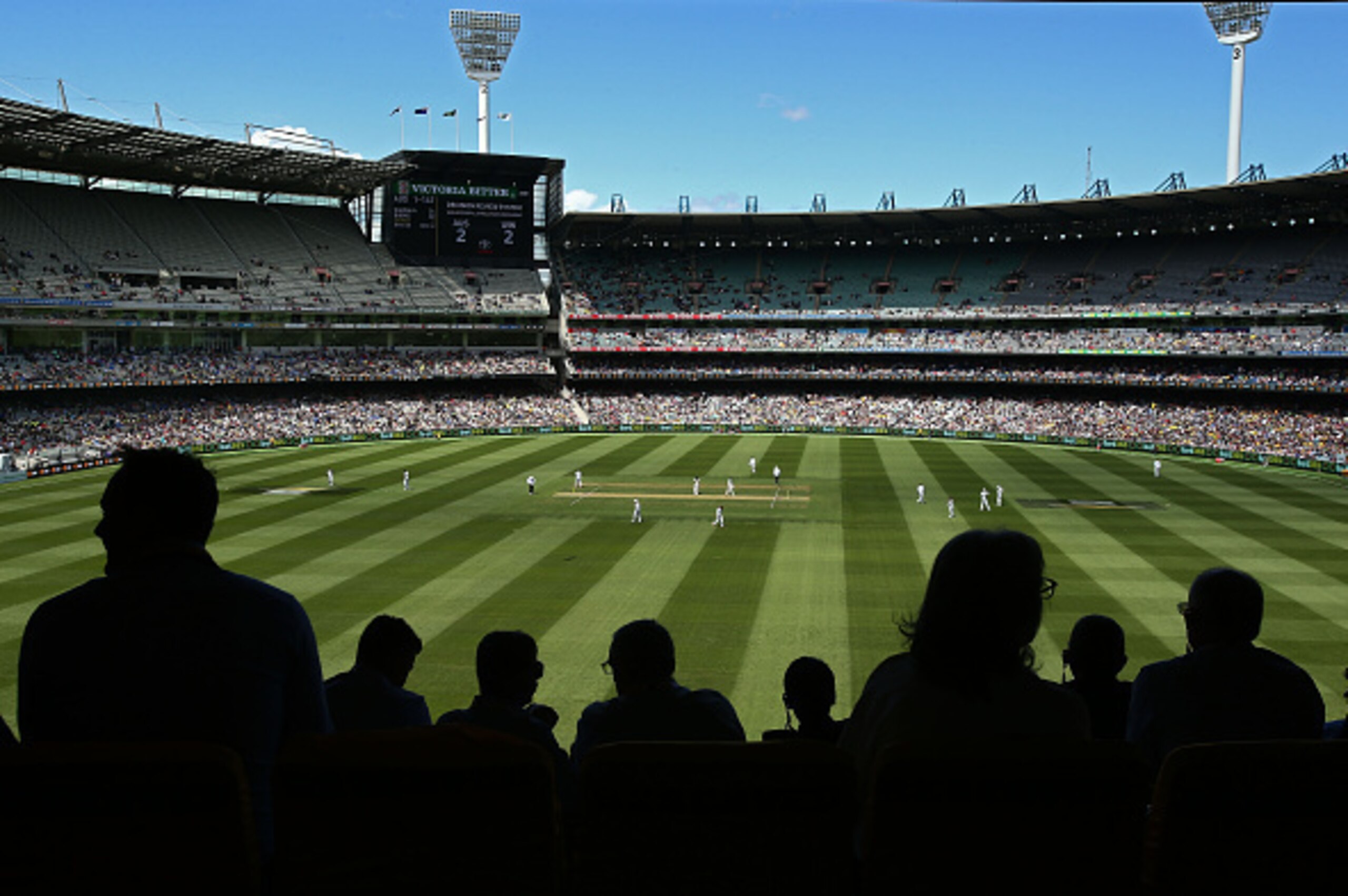 MELBOURNE, AUSTRALIA - DECEMBER 26:  A general view as spectators in the crowd watch the match during day one of the Second Test match between Australia and the West Indies at the Melbourne Cricket Ground on December 26, 2015 in Melbourne, Australia.  (Ph