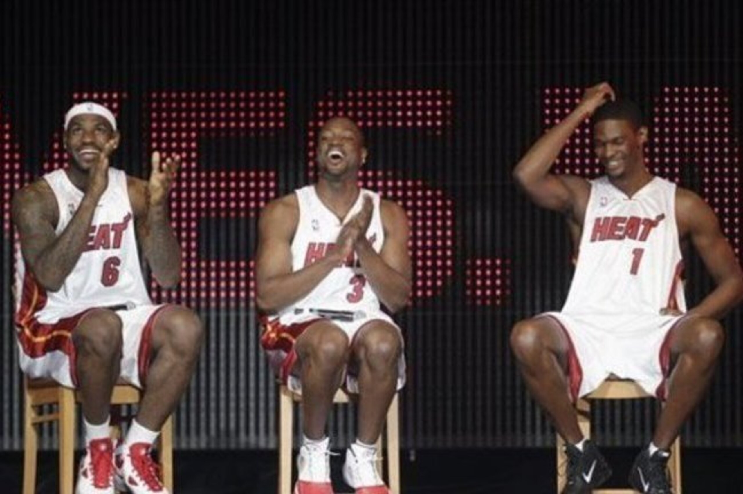 LeBron James, Dwyane Wade and Chris Bosh.