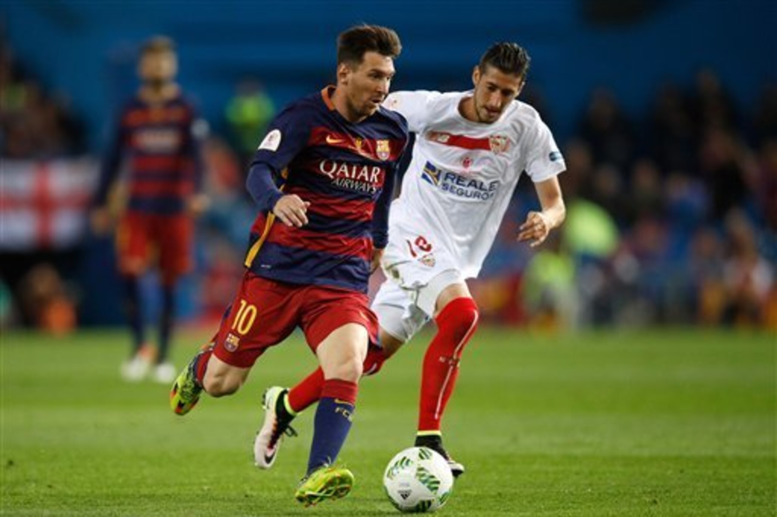 Messi helped guide Barca to a league and cup double least season.