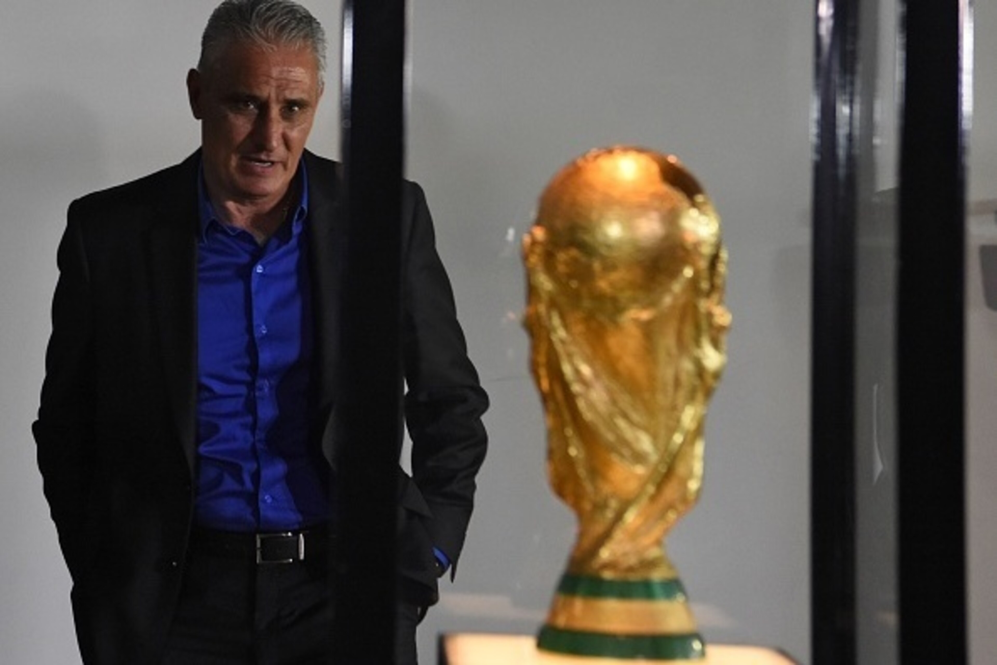 Adenor Leonardo Bacchi, known as Tite, visits the Museum of Football at the headquarters of the Brazilian Football Confederation (CBF) before offering a press conference after being appointment by the CBF as the new national football team coach, in Rio de