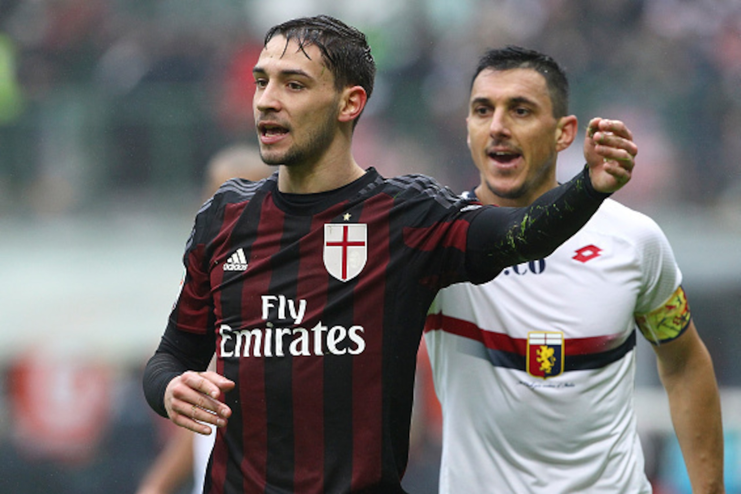 MILAN, ITALY - FEBRUARY 14:  Mattia De Sciglio of AC Milan reacts during the Serie A match between AC Milan and Genoa CFC at Stadio Giuseppe Meazza on February 14, 2016 in Milan, Italy.  (Photo by Marco Luzzani/Getty Images)