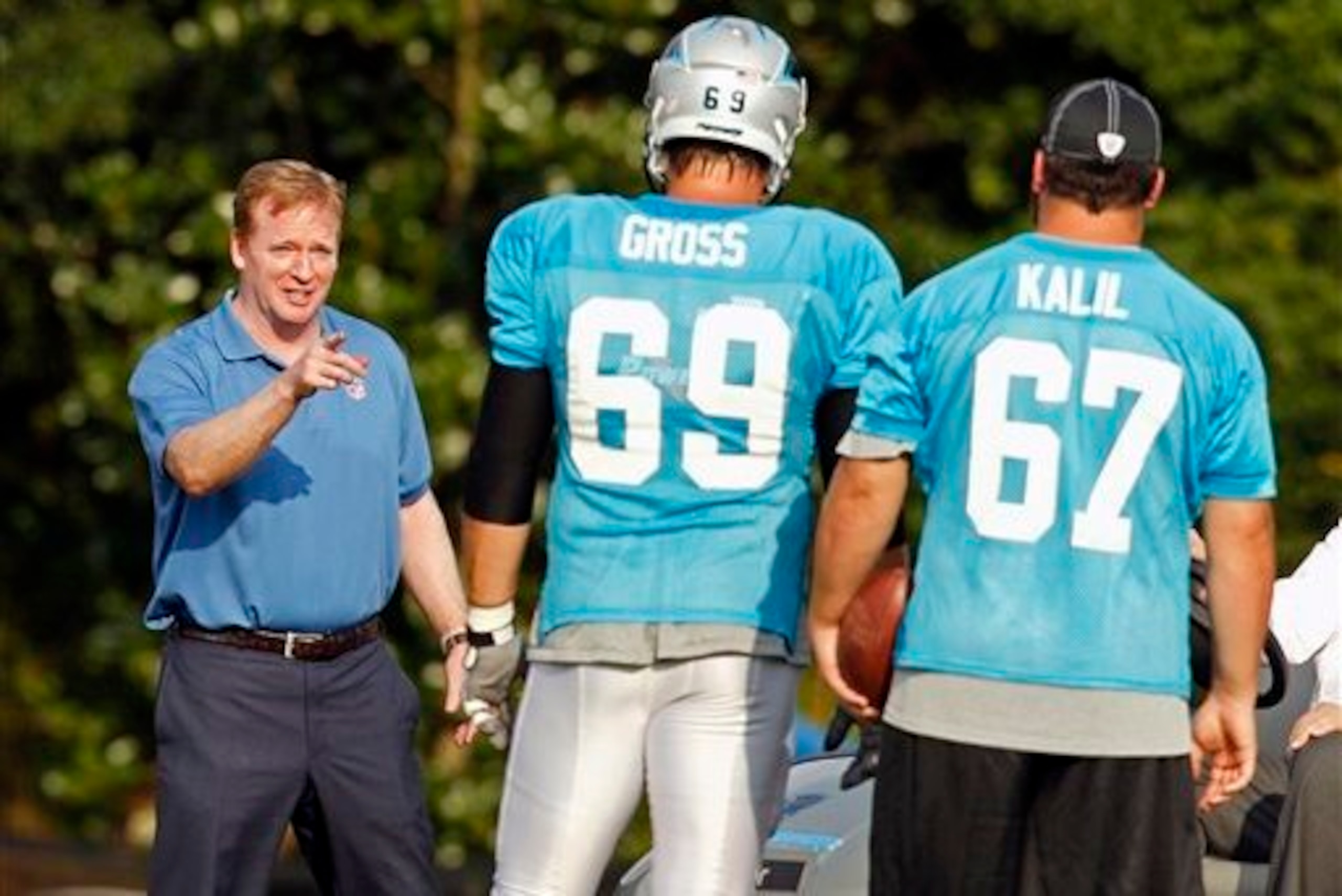 This is the last shot we have of Goodell at an NFL training camp. It's from 2011.