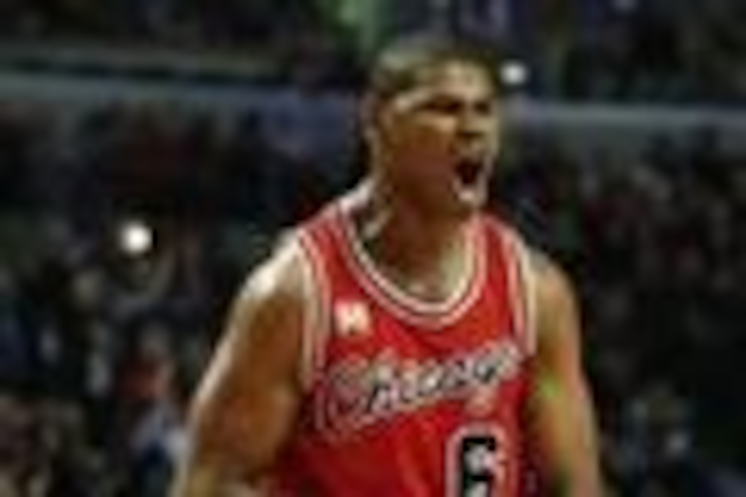 Feb 19, 2016; Chicago, IL, USA; Chicago Bulls forward Cristiano Felicio (6) reacts after forward Doug McDermott (3) scores against the Toronto Raptors during the second half at United Center. Mandatory Credit: Kamil Krzaczynski-USA TODAY Sports