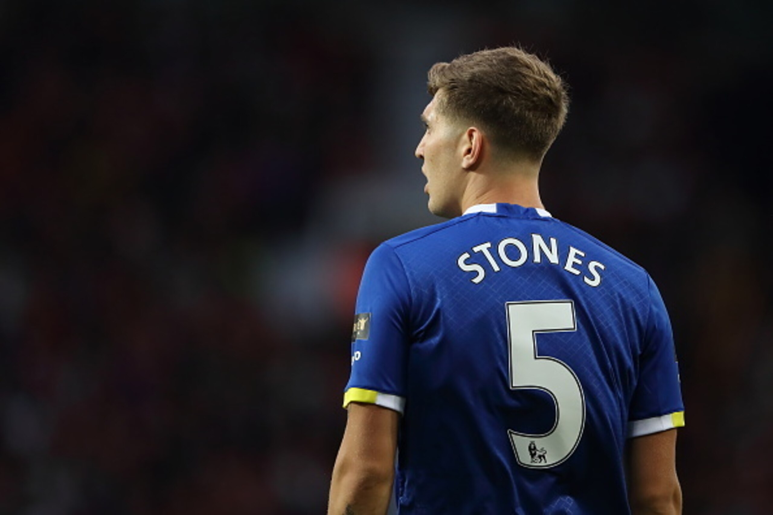 MANCHESTER, ENGLAND - AUGUST 03: John Stones of Everton during the Wayne Rooney Testimonial match between Manchester United and Everton at Old Trafford on August 3, 2016 in Manchester, England.  (Photo by Matthew Ashton - AMA/Getty Images)