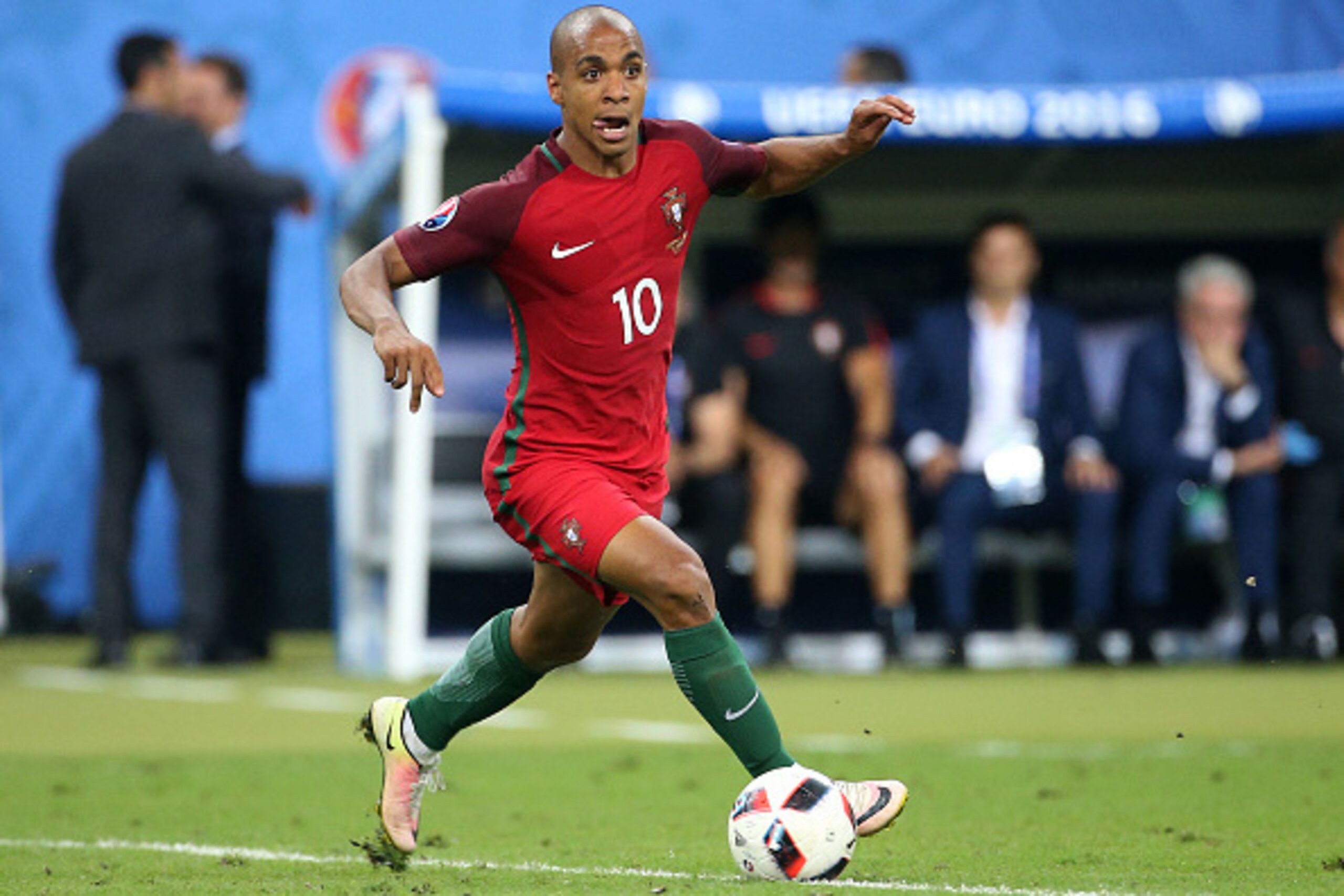 PARIS, FRANCE - JULY 10: Joao Mario of Portugal in action during the UEFA Euro 2016 final match between Portugal and France at Stade de France on July 10, 2016 in Saint-Denis near Paris, France. (Photo by Jean Catuffe/Getty Images)