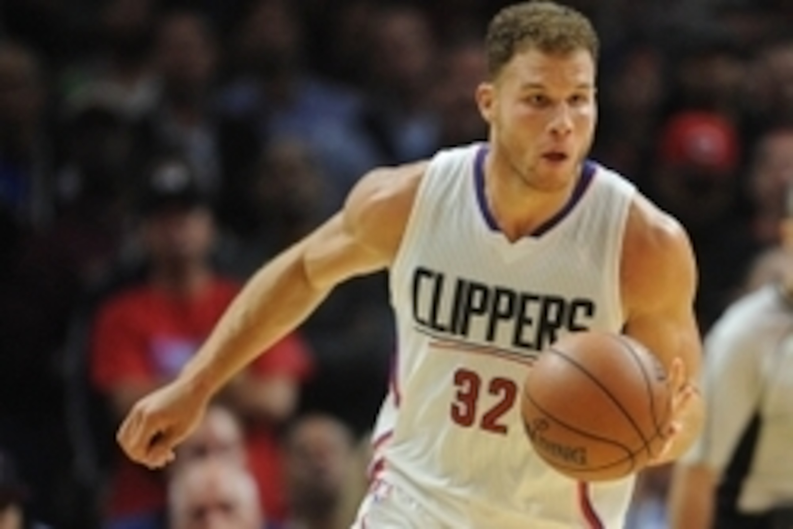 November 2, 2015; Los Angeles, CA, USA; Los Angeles Clippers forward Blake Griffin (32) controls the ball against the Phoenix Suns during the second half at Staples Center. Mandatory Credit: Gary A. Vasquez-USA TODAY Sports