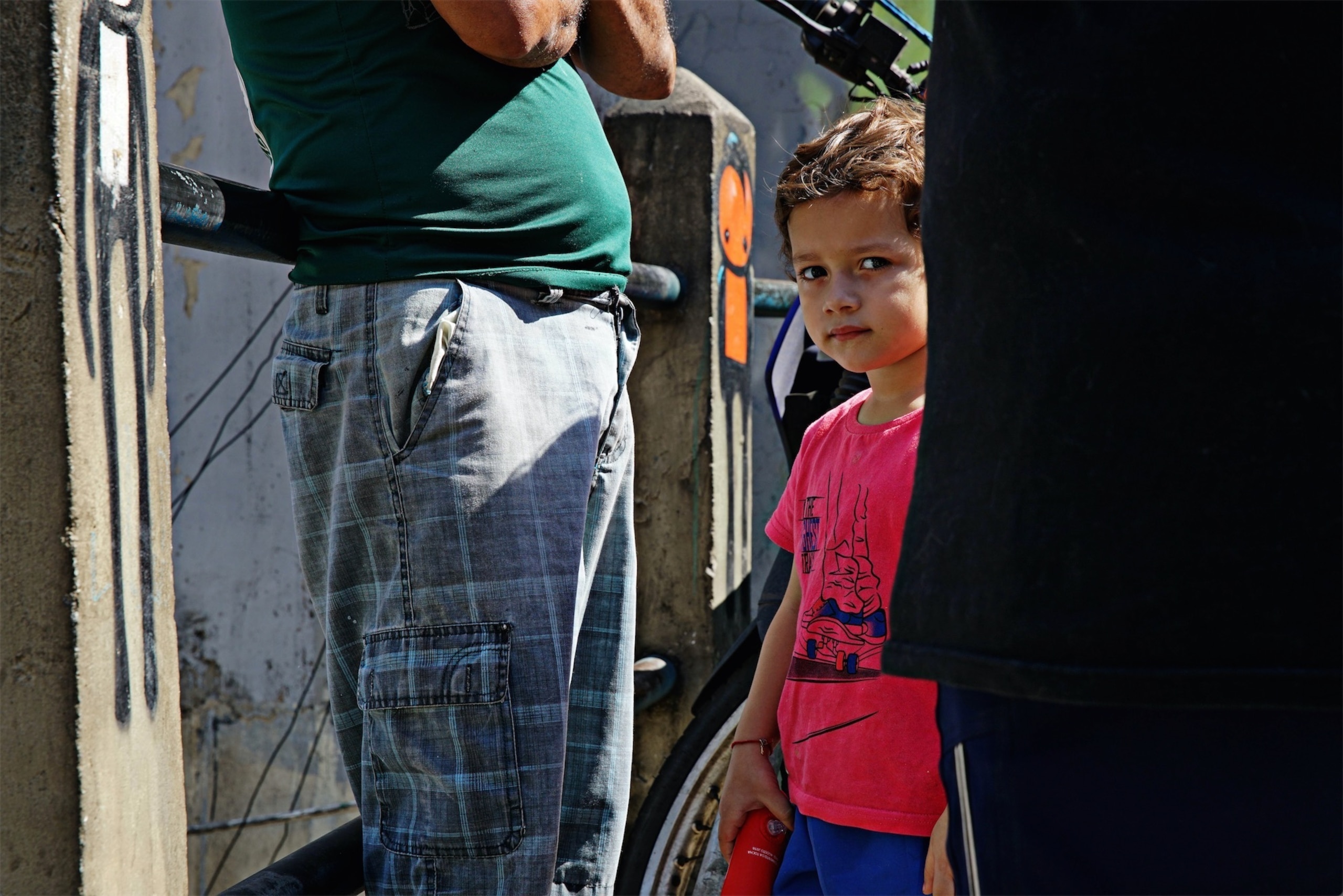 Gabriel Costa, age three, lives in Rocinha, Rio's largest favela.